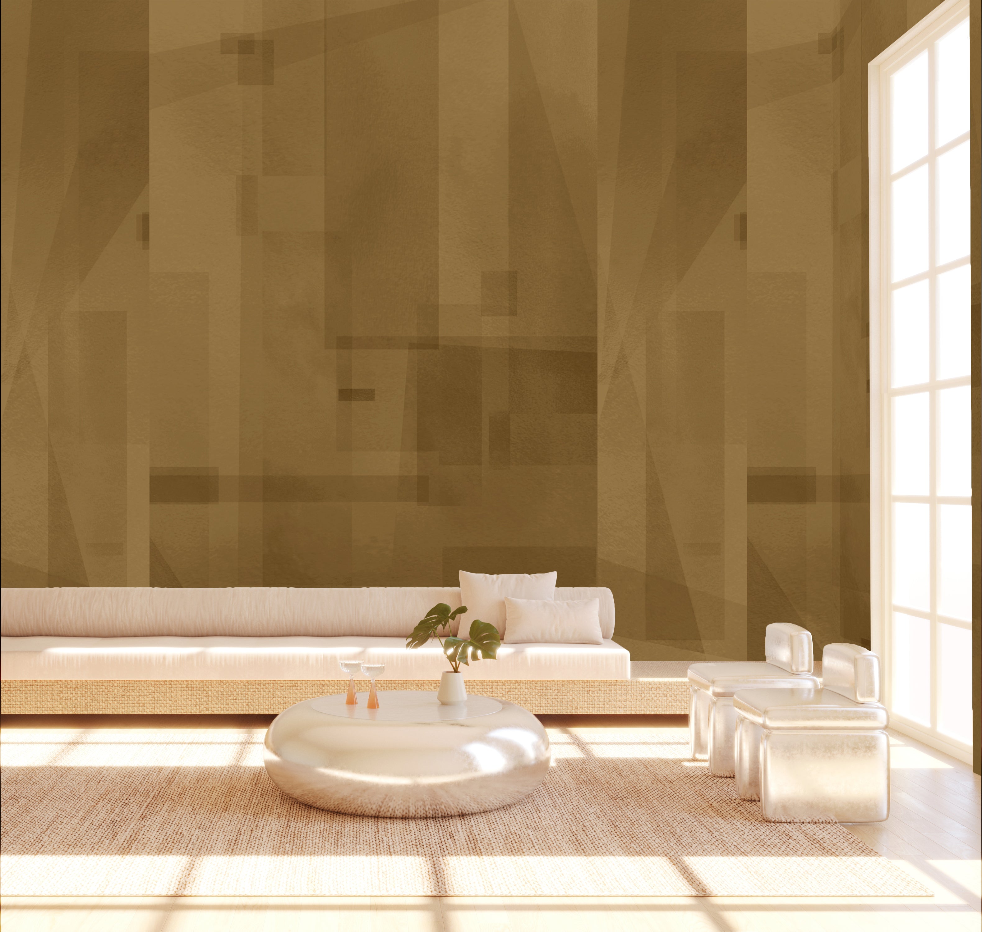 Papier Máché © Mural Wallpaper in Olive