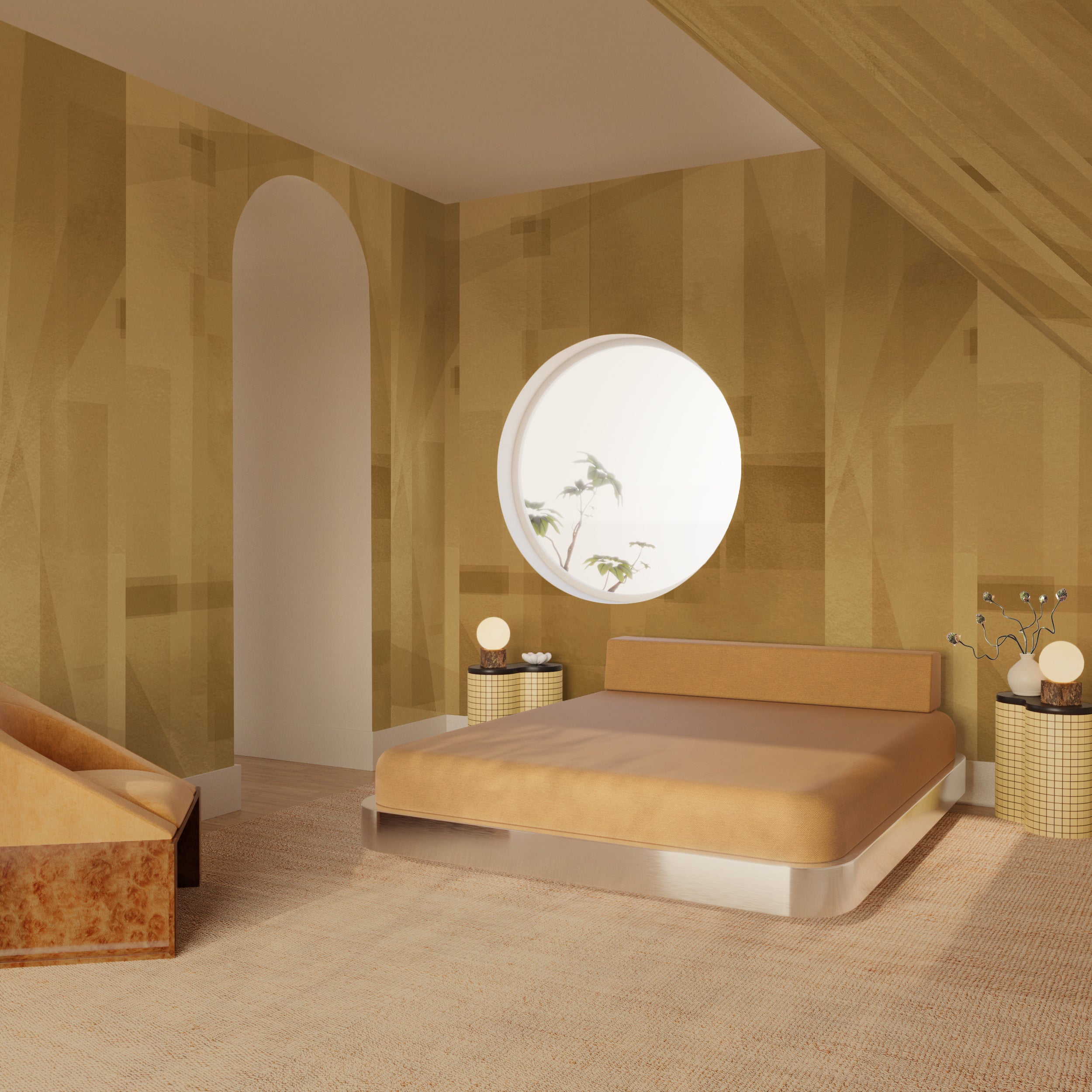 Papier Máché © Mural Wallpaper in Olive