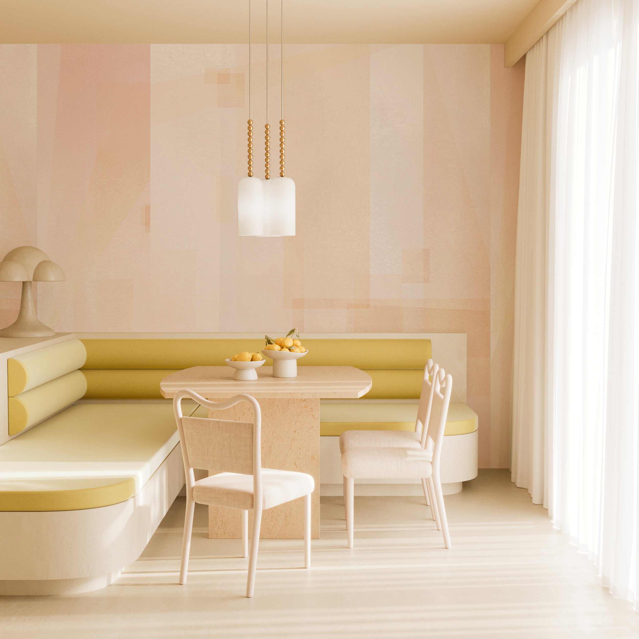 Papier Máché © Mural Wallpaper in Blush