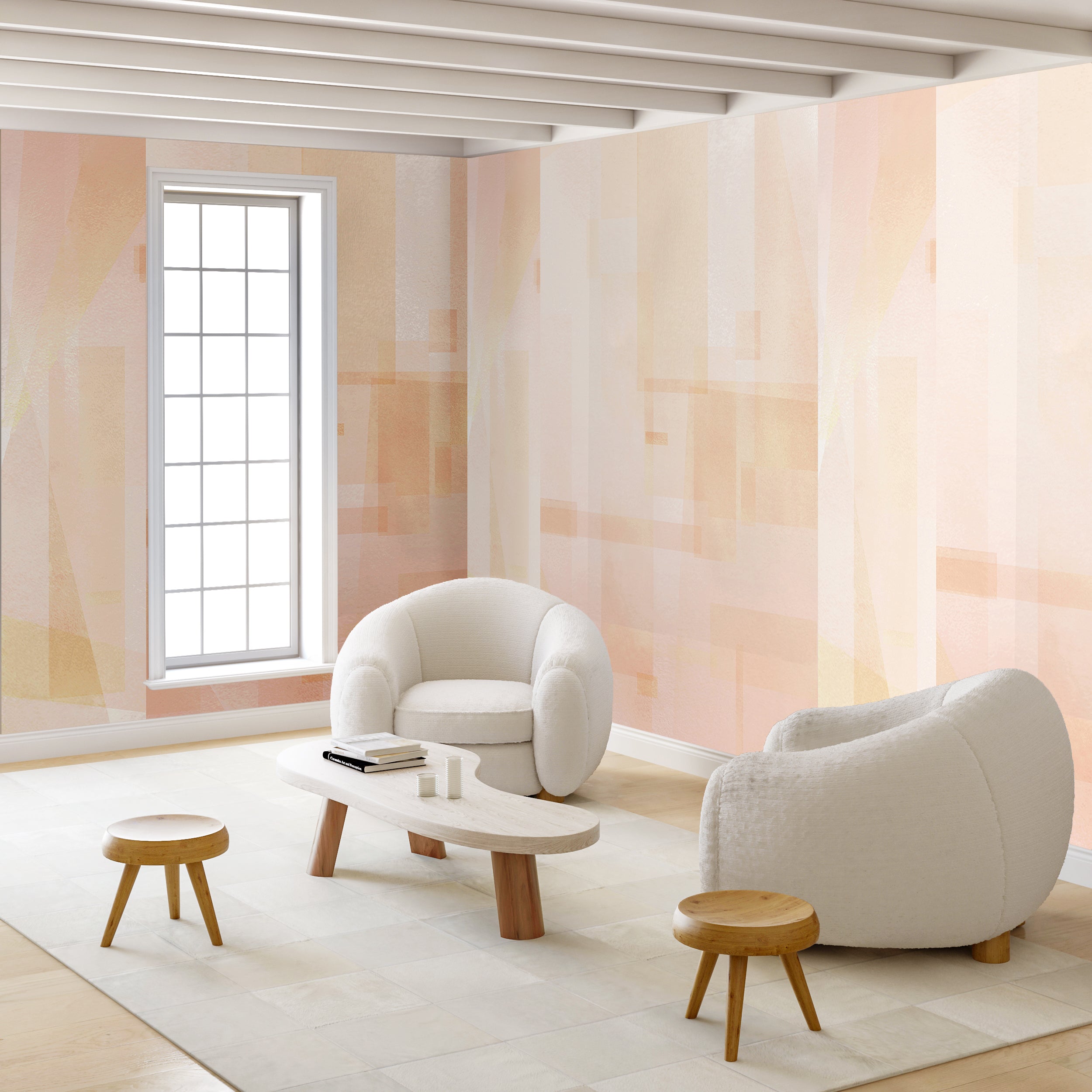 Papier Máché © Mural Wallpaper in Blush