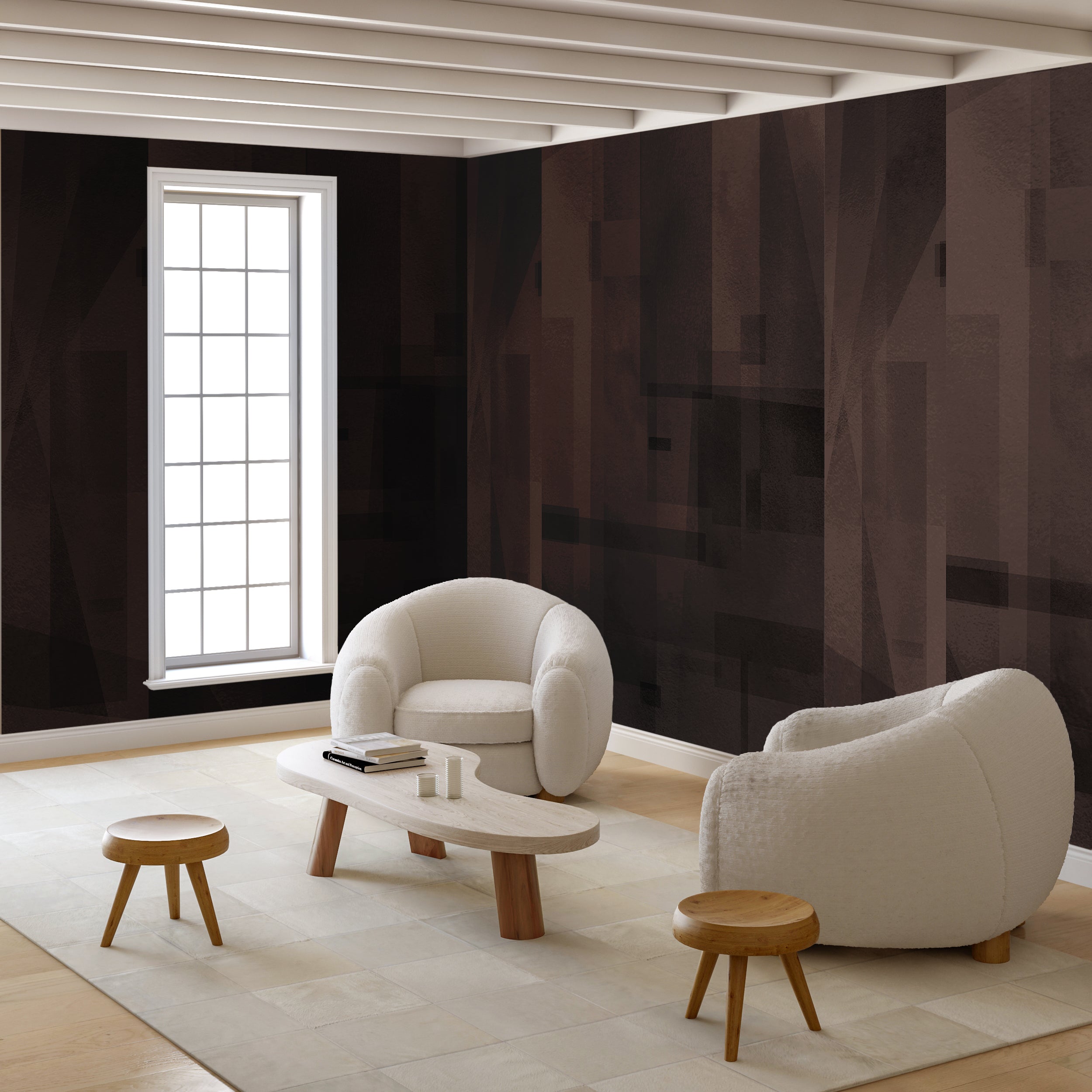 Papier Máché © Mural Wallpaper in Mocha