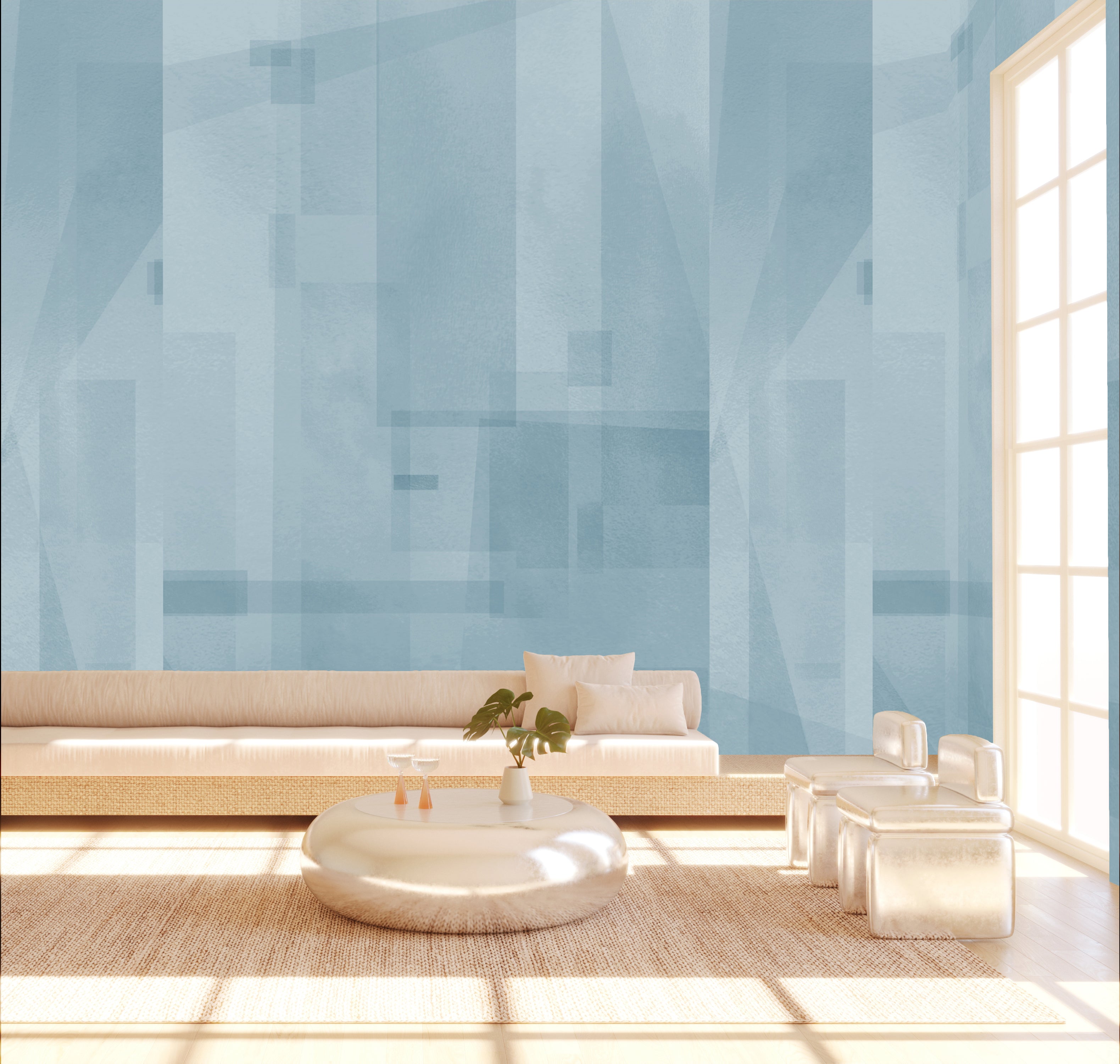 Papier Máché © Mural Wallpaper in Robin's Egg