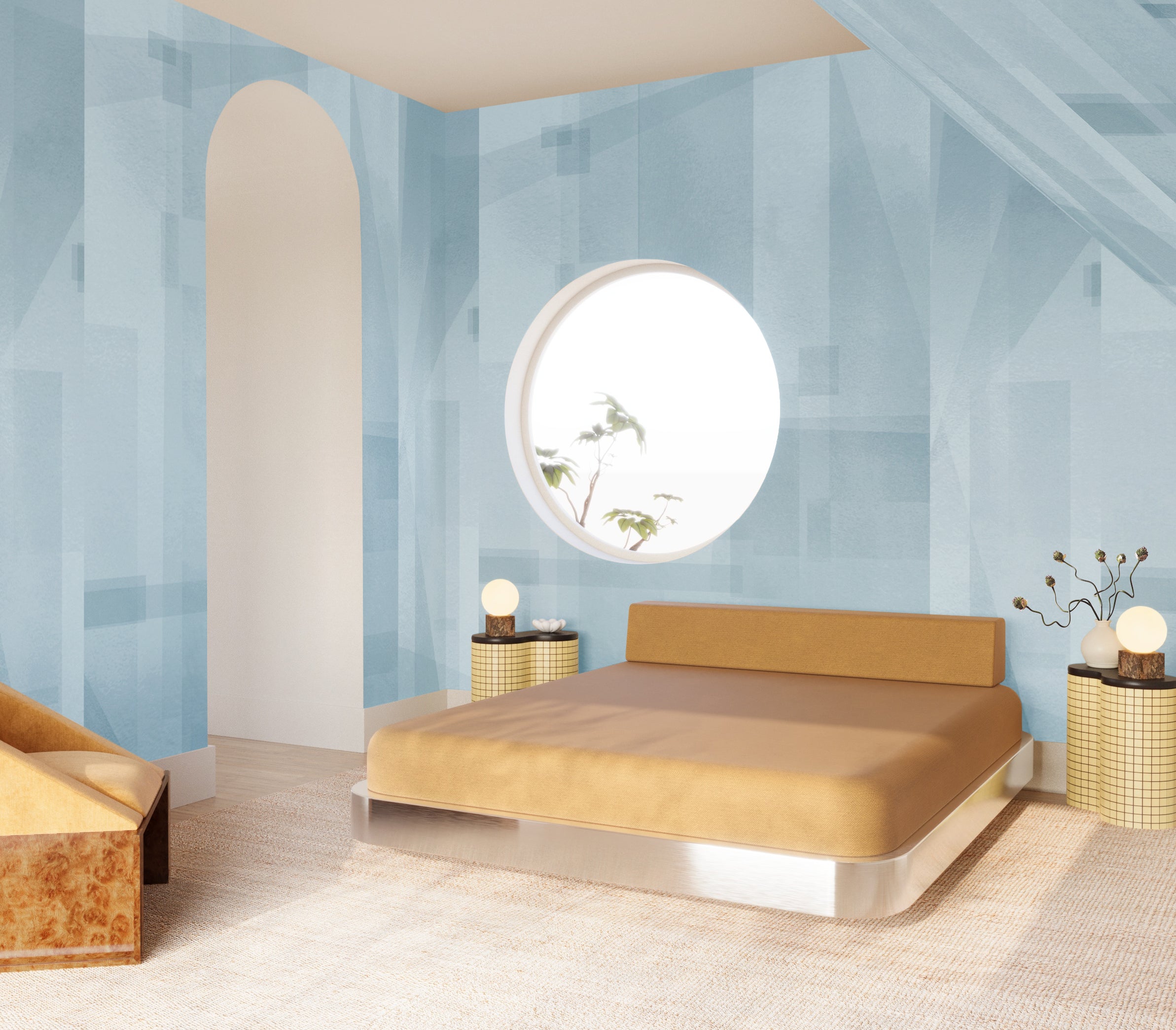 Papier Máché © Mural Wallpaper in Robin's Egg