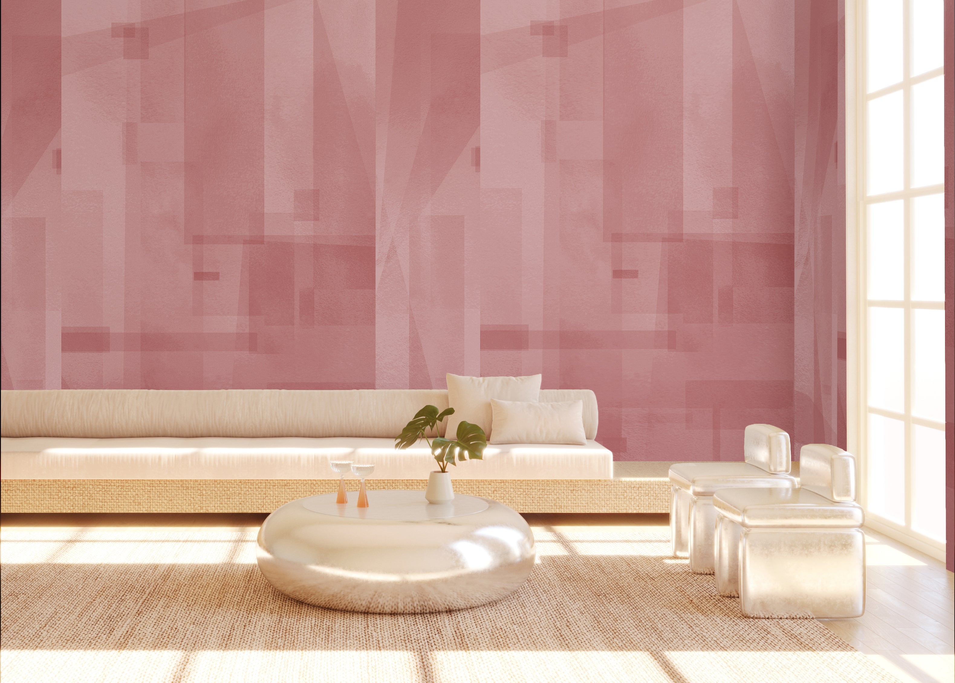 Papier Máché © Mural Wallpaper in Rose