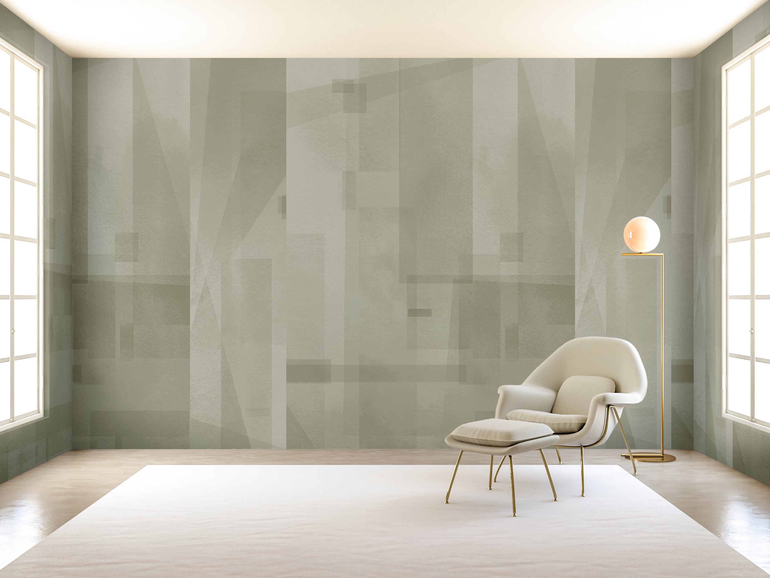 Papier Máché © Mural Wallpaper in Sage