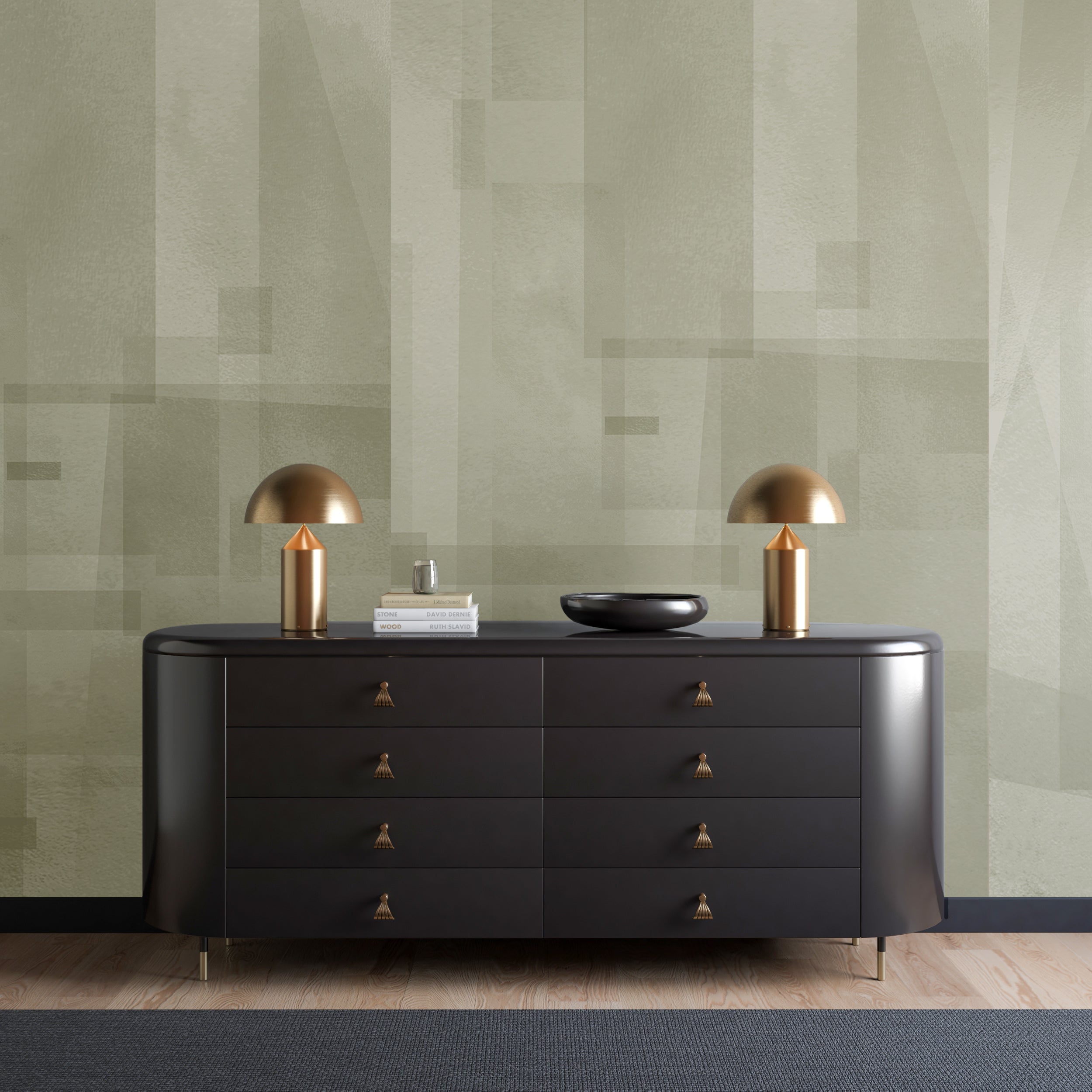 Papier Máché © Mural Wallpaper in Sage