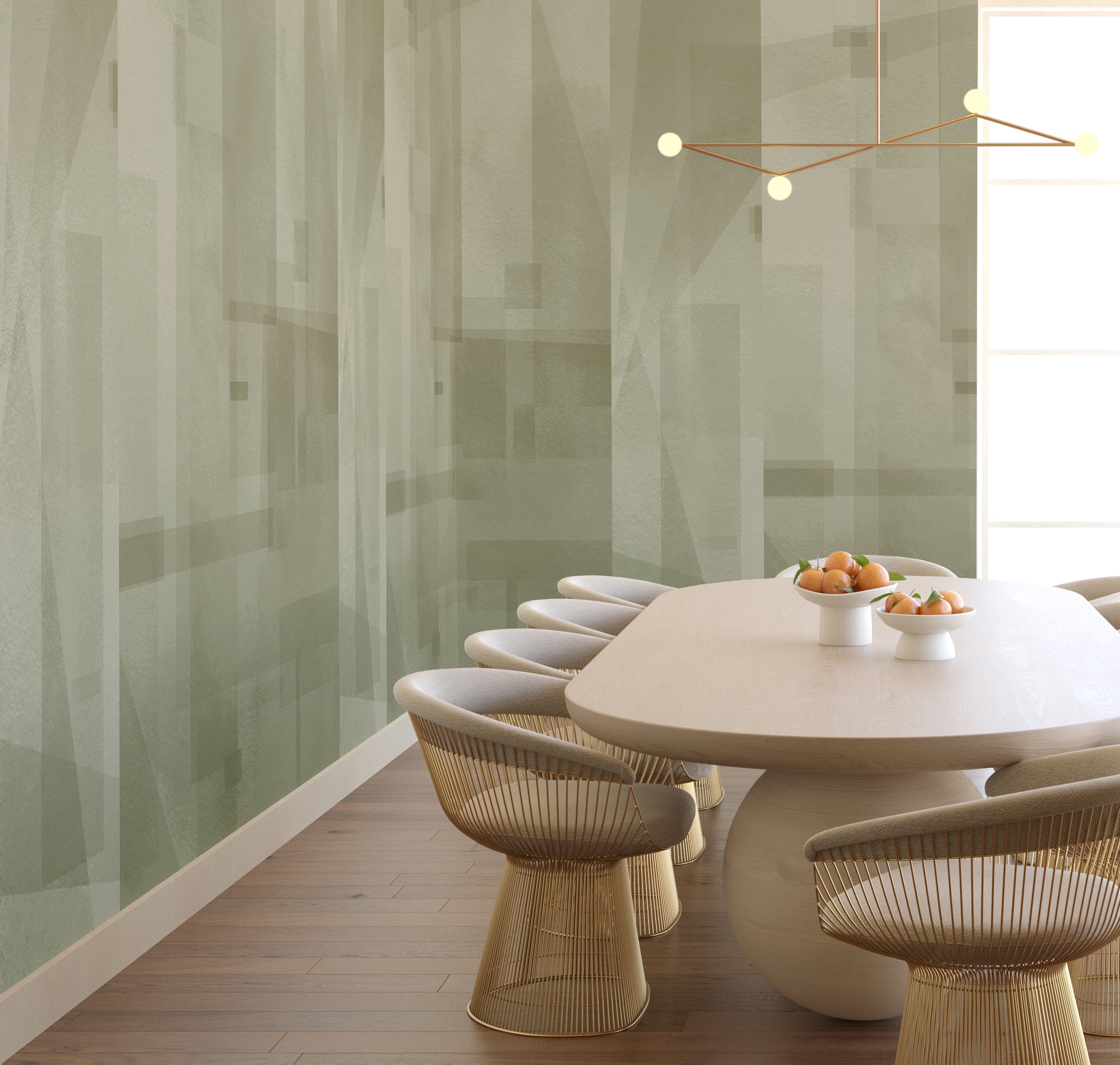 Papier Máché © Mural Wallpaper in Sage