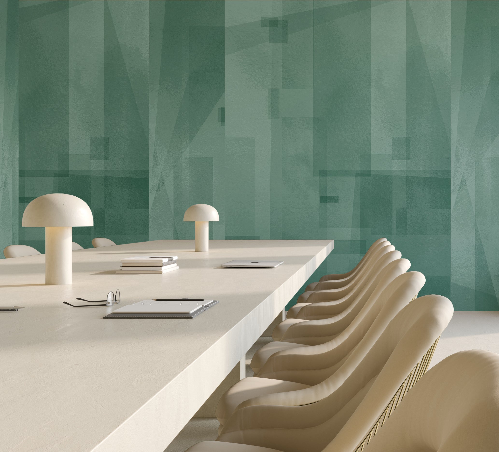 Papier Máché © Mural Wallpaper in Teal