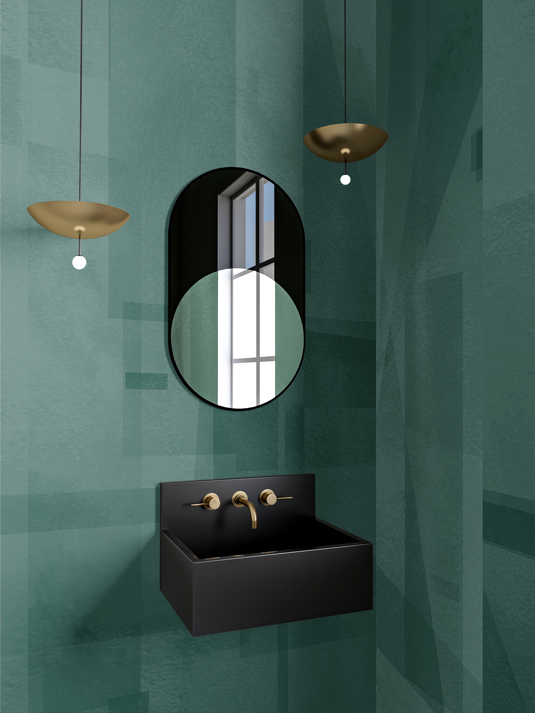 Papier Máché © Mural Wallpaper in Teal