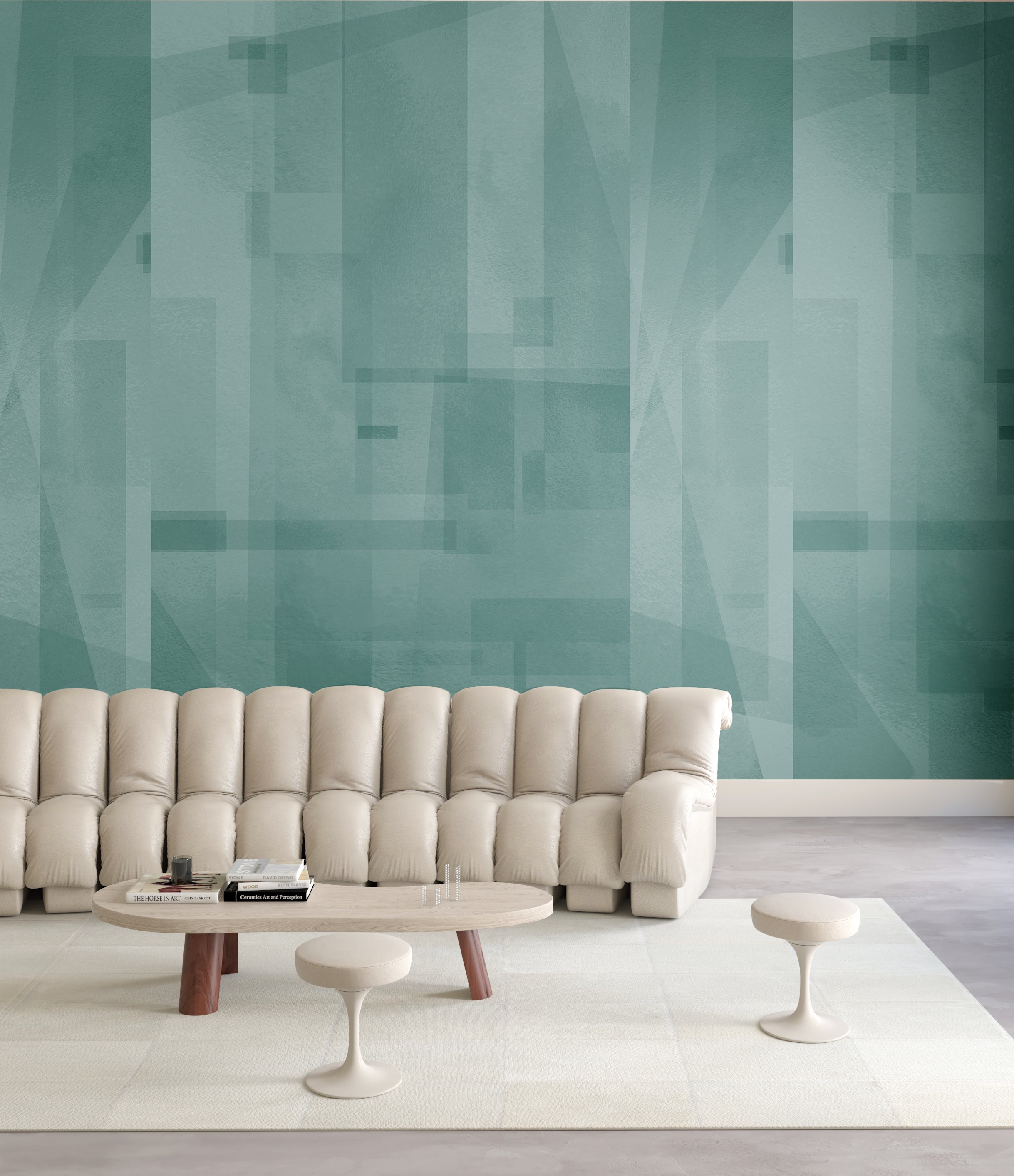 Papier Máché © Mural Wallpaper in Teal