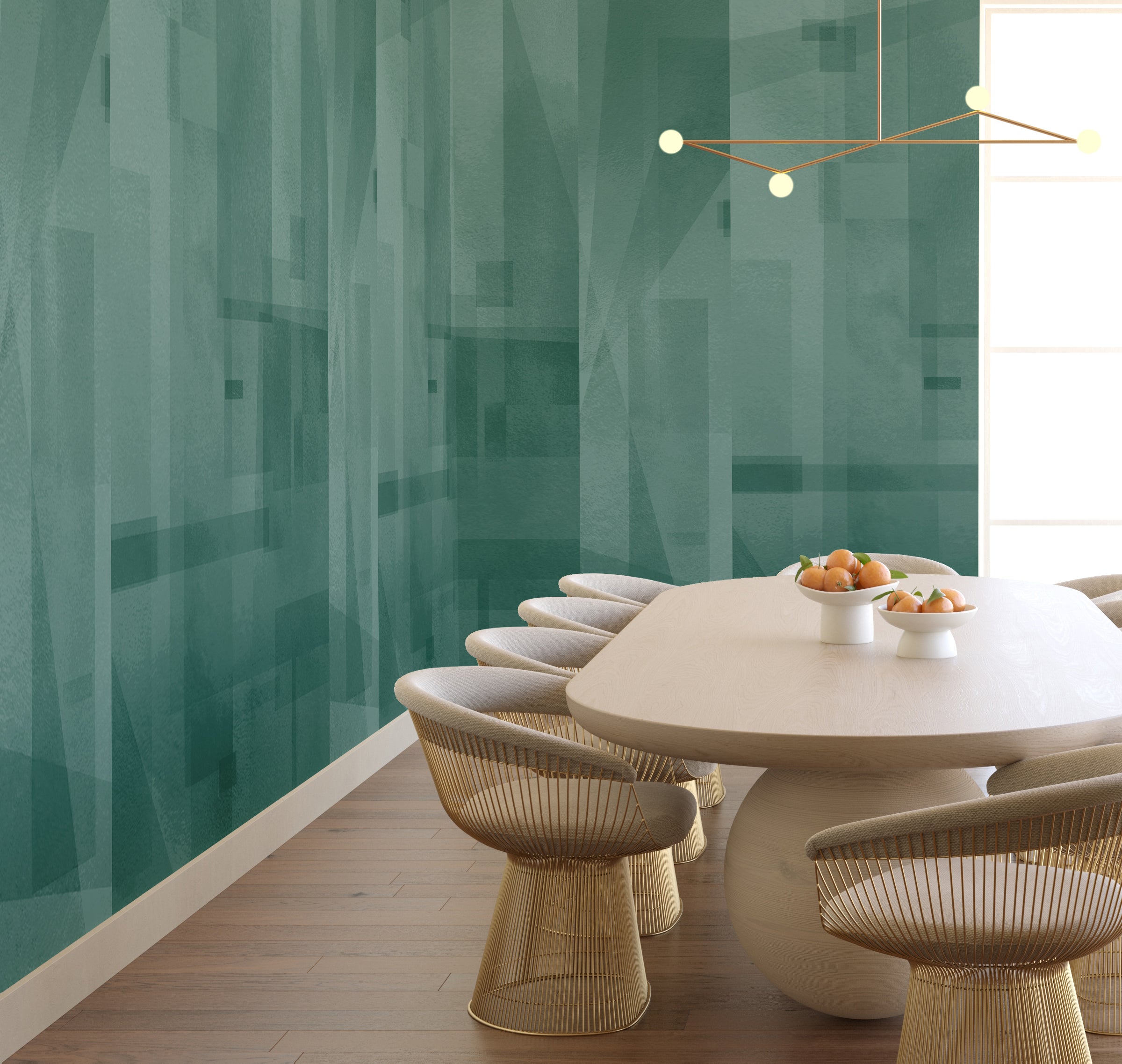 Papier Máché © Mural Wallpaper in Teal