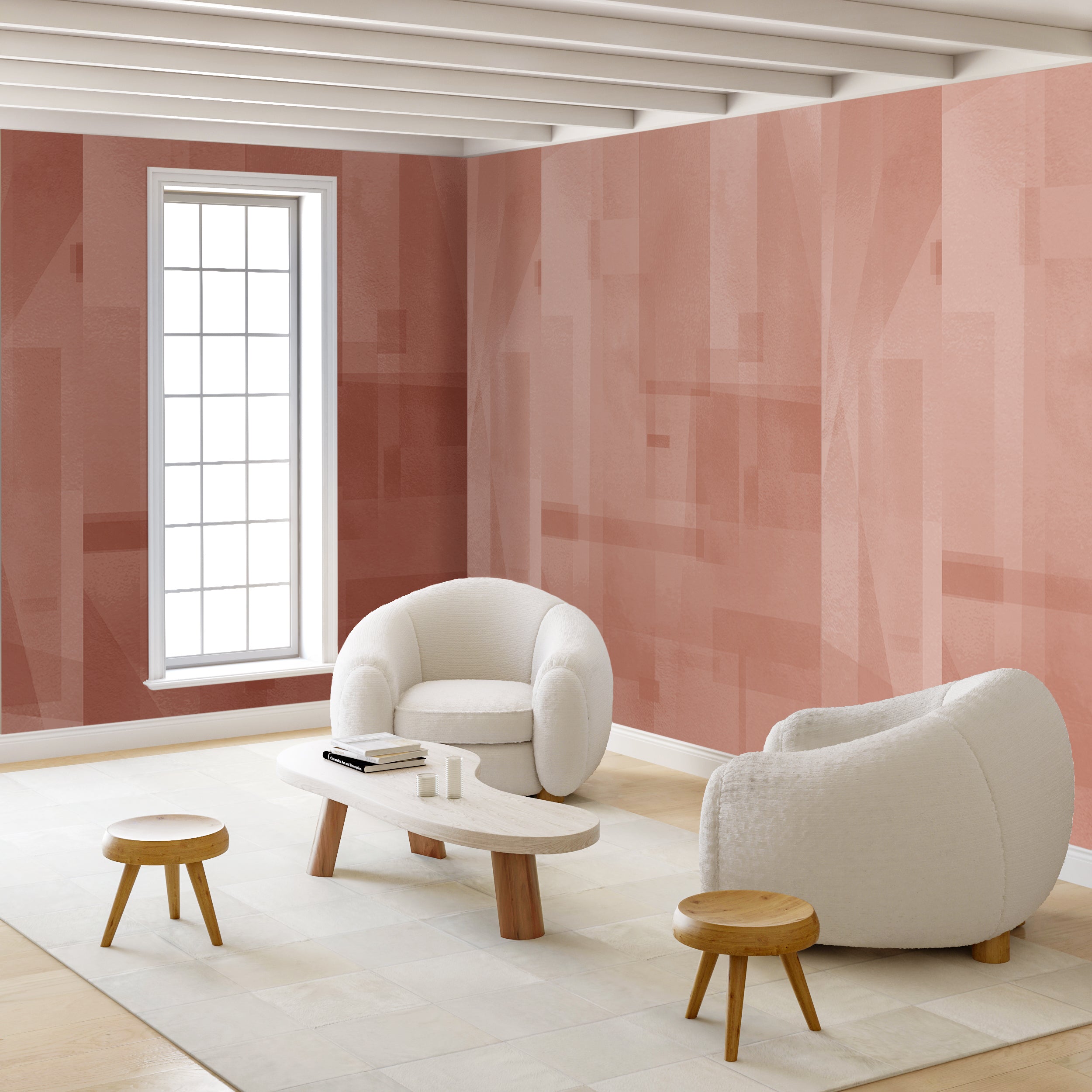 Papier Máché © Mural Wallpaper in Terracotta