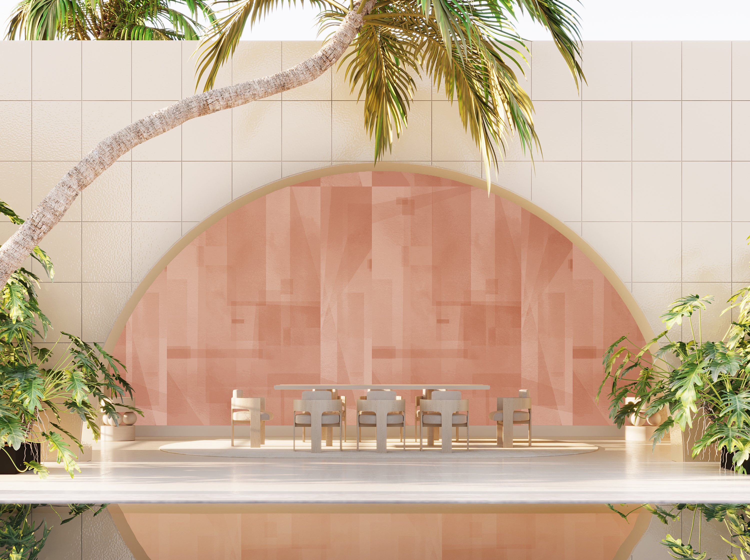 Papier Máché © Mural Wallpaper in Terracotta