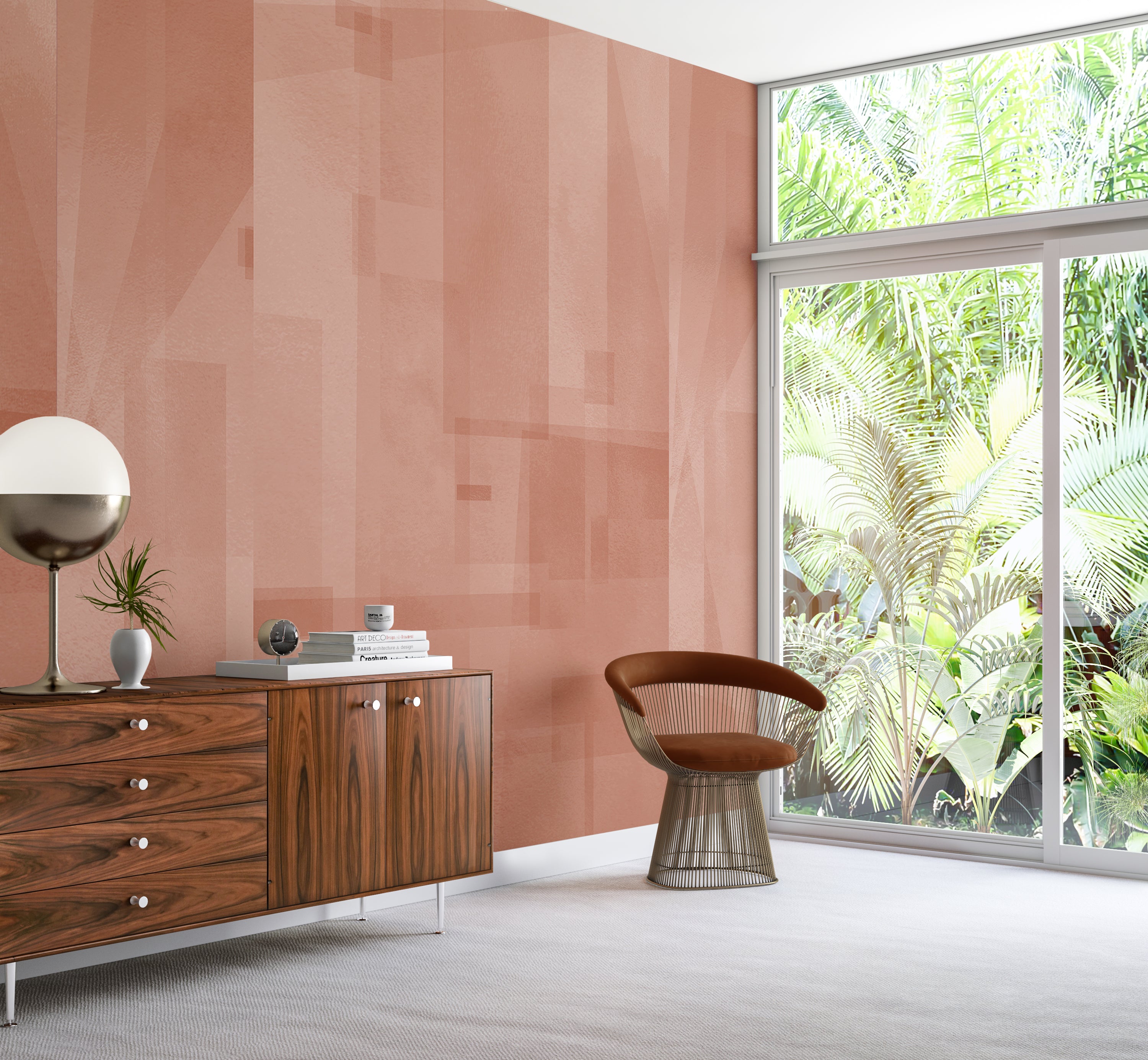 Papier Máché © Mural Wallpaper in Terracotta