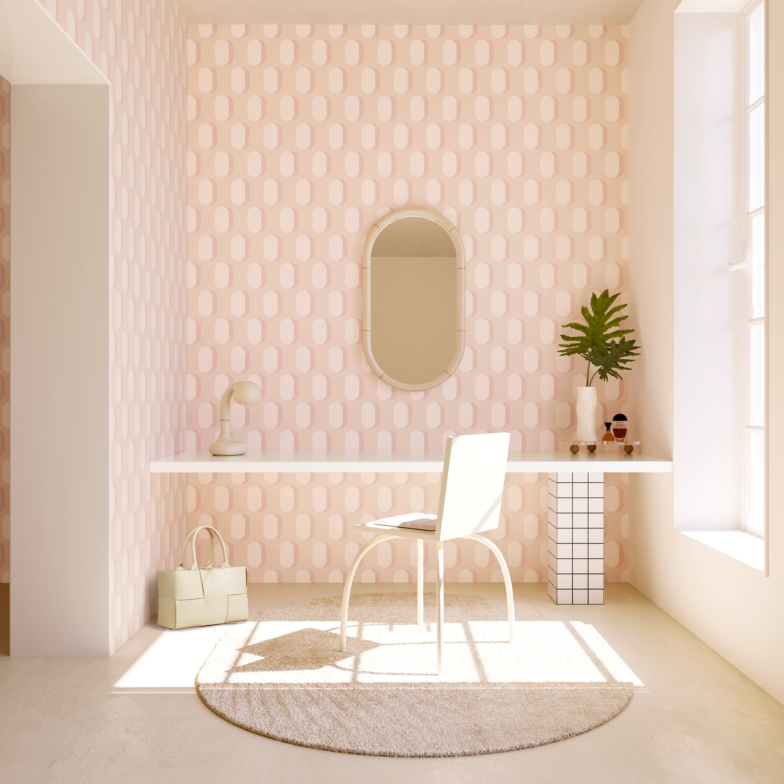 Pillbox© Wallpaper in Blush