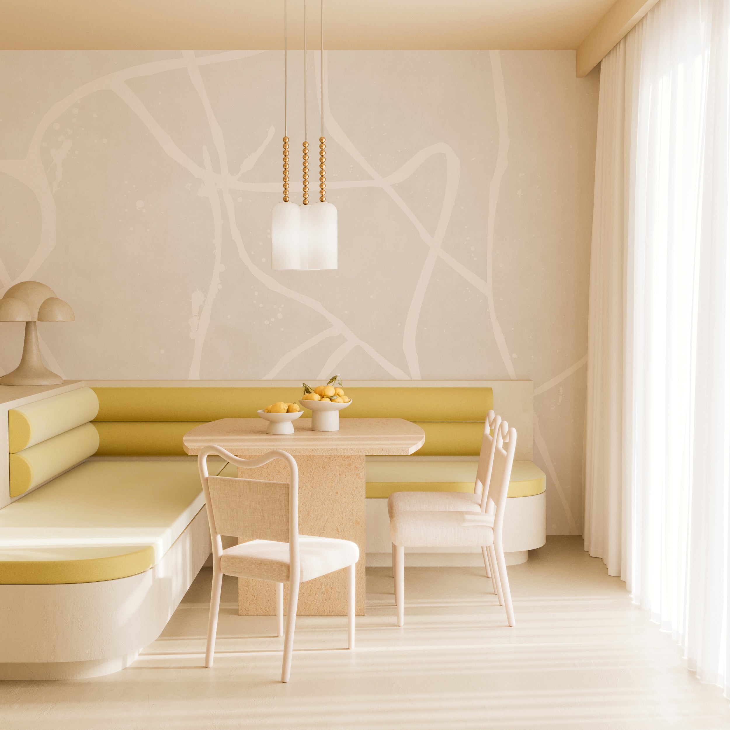 Playground© Mural Wallpaper in Bone