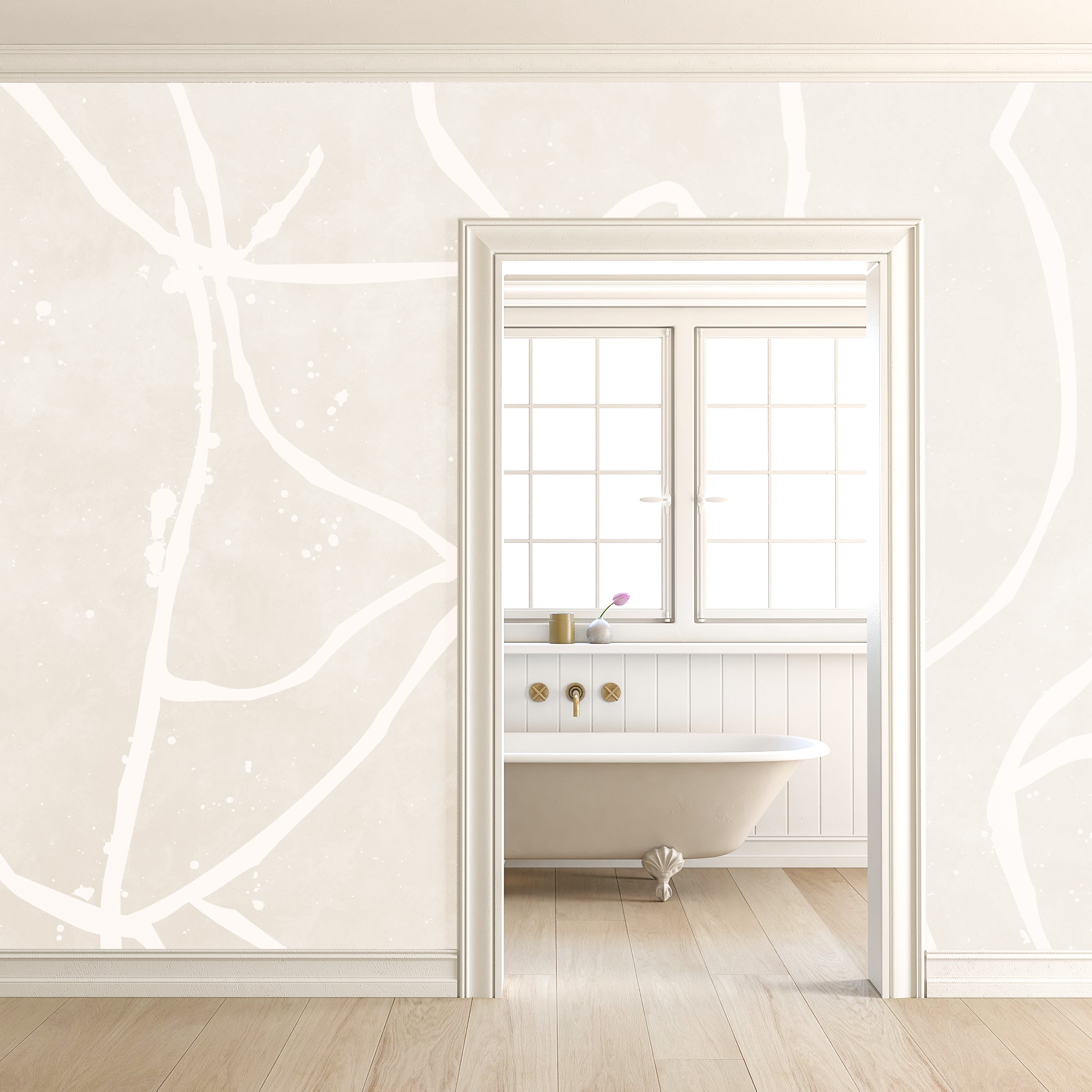 Playground© Mural Wallpaper in Bone