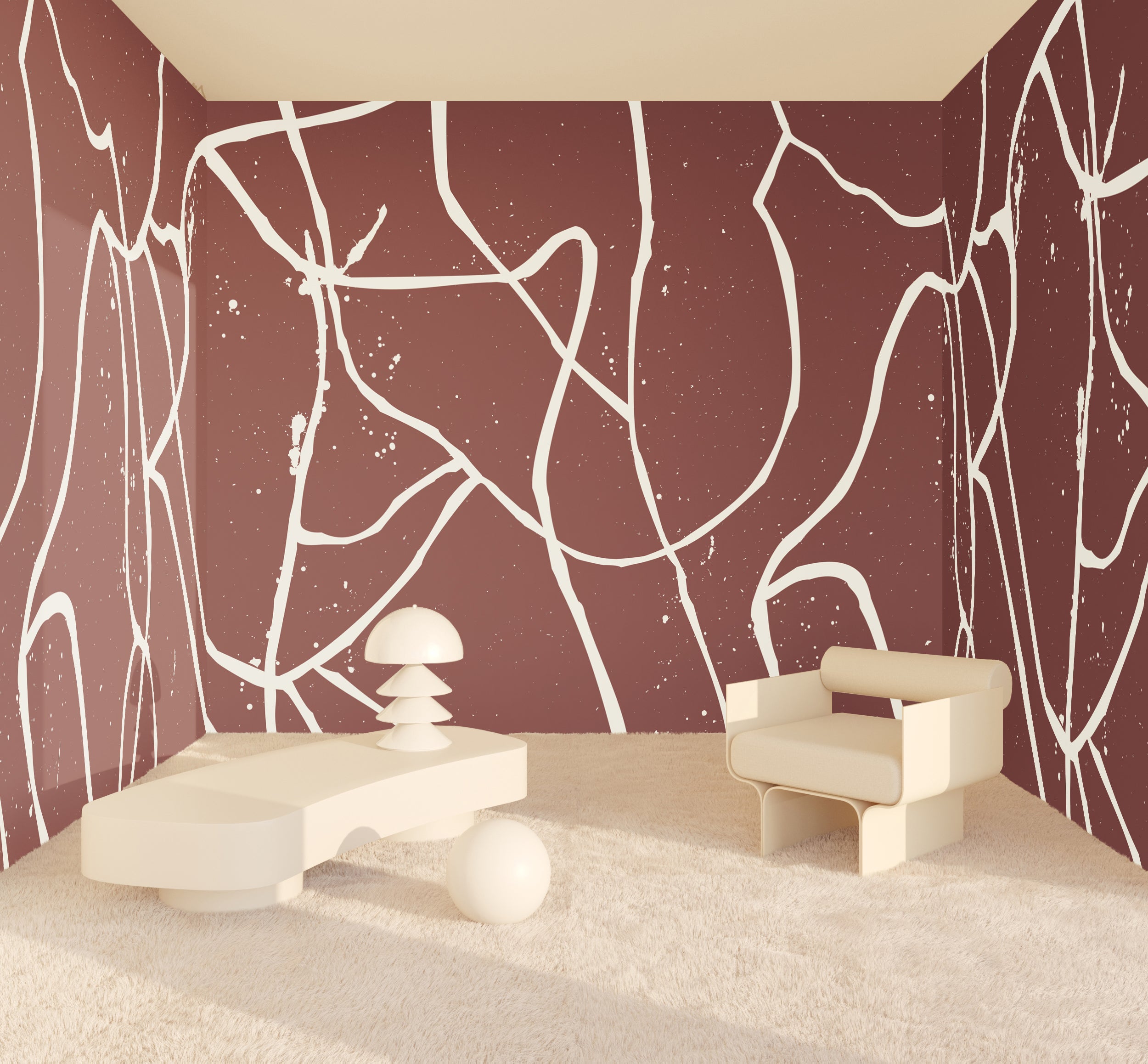 Playground© Mural Wallpaper in Crimson