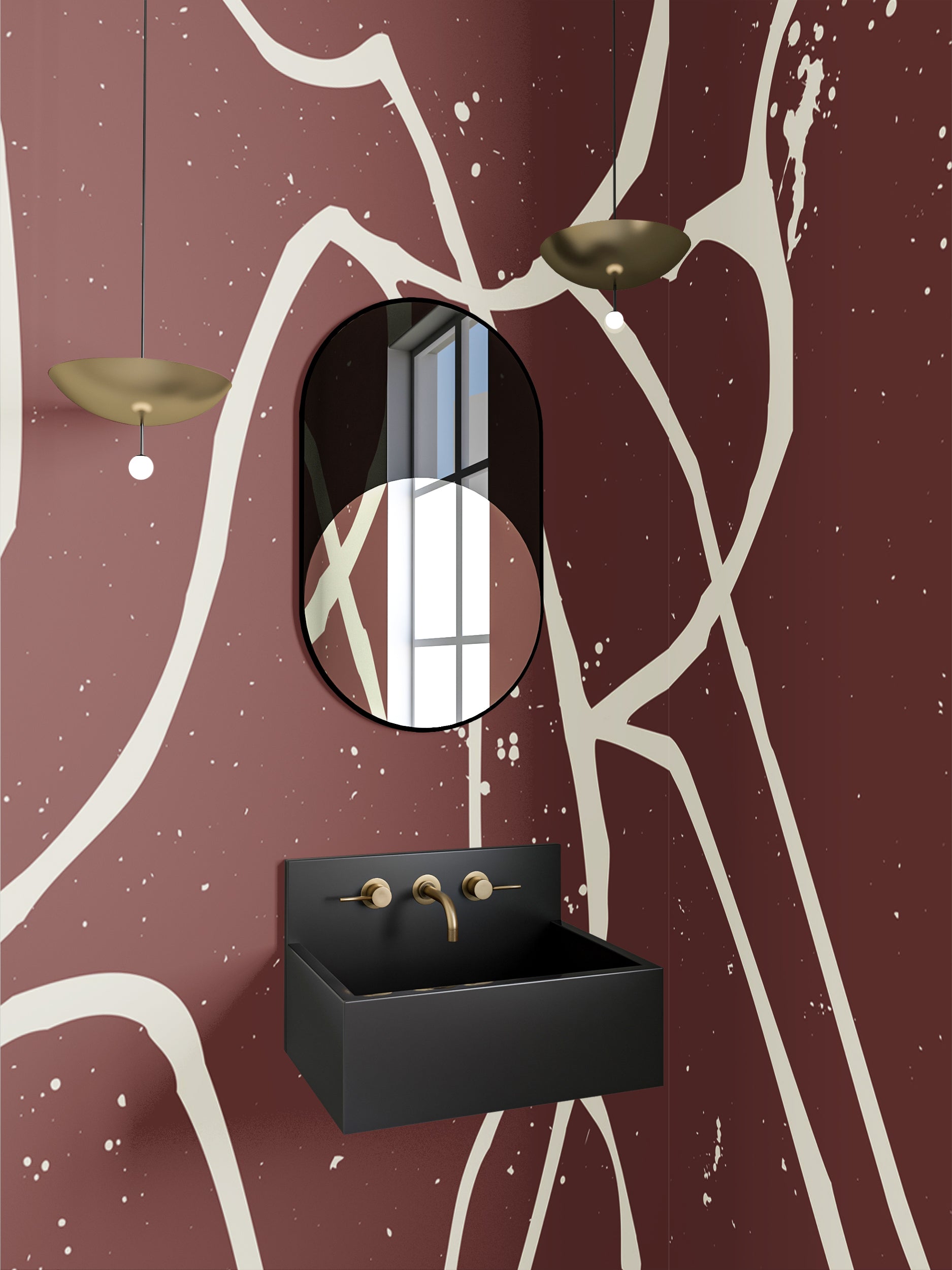 Playground© Mural Wallpaper in Crimson