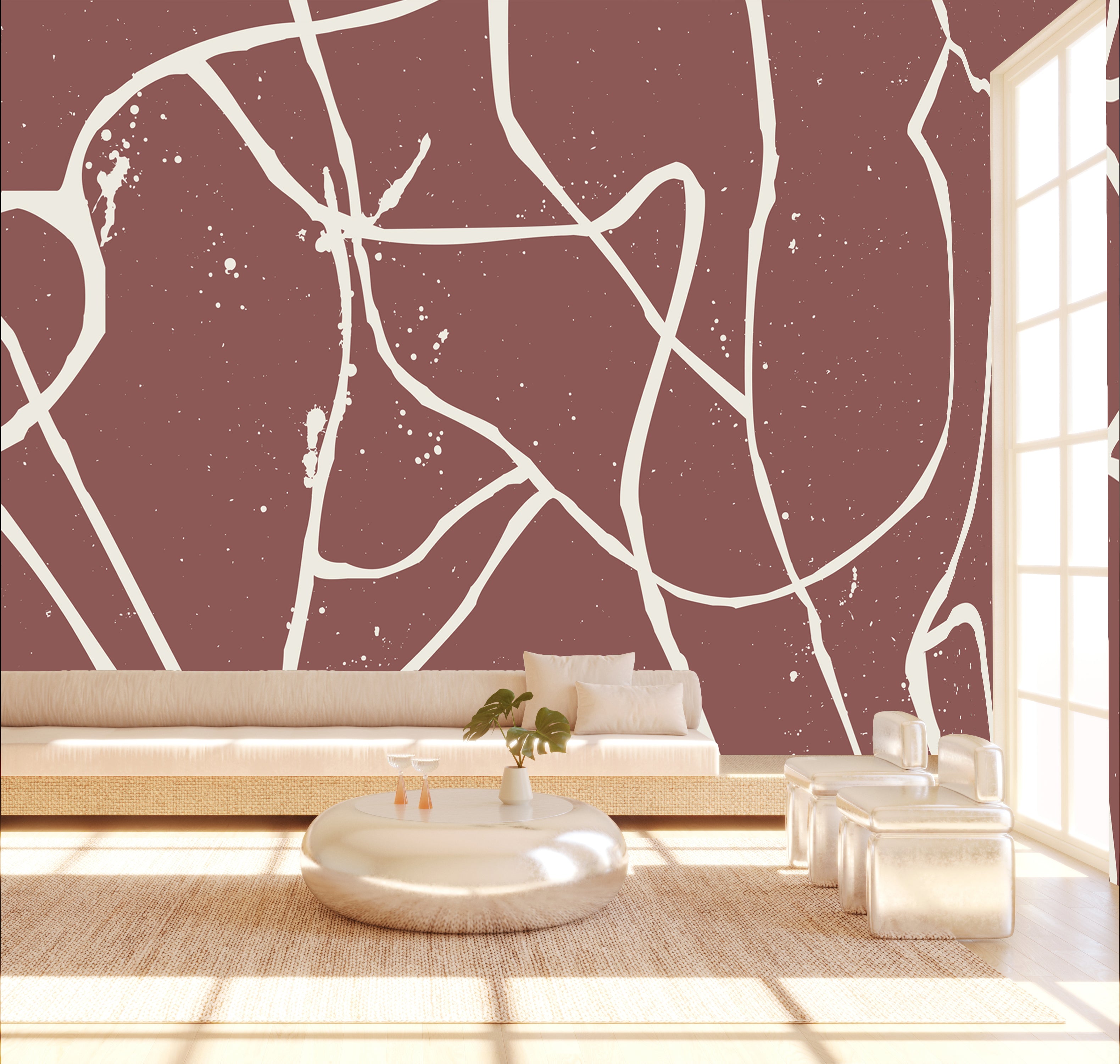 Playground© Mural Wallpaper in Crimson