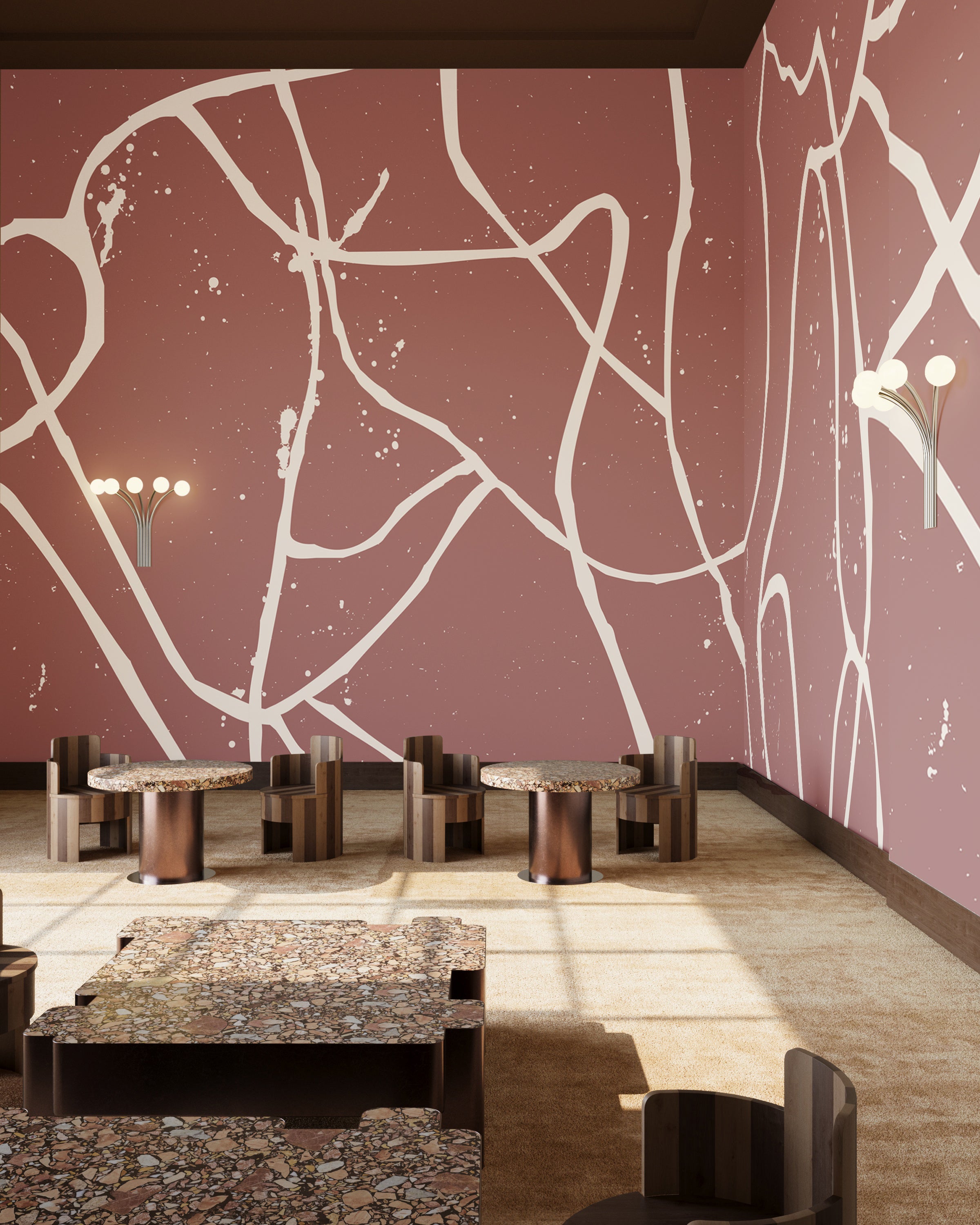 Playground© Mural Wallpaper in Crimson