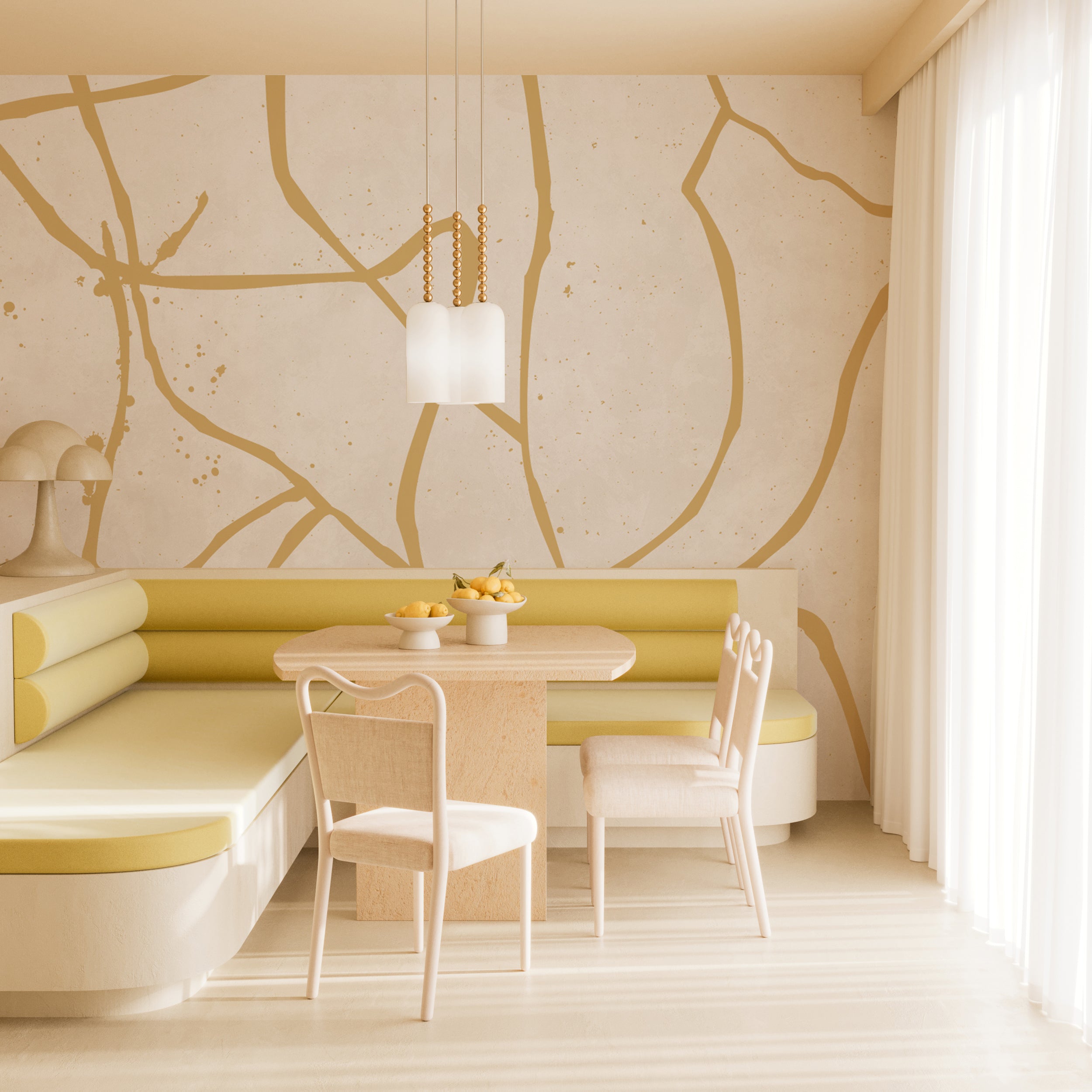 Playground© Mural Wallpaper in Mustard