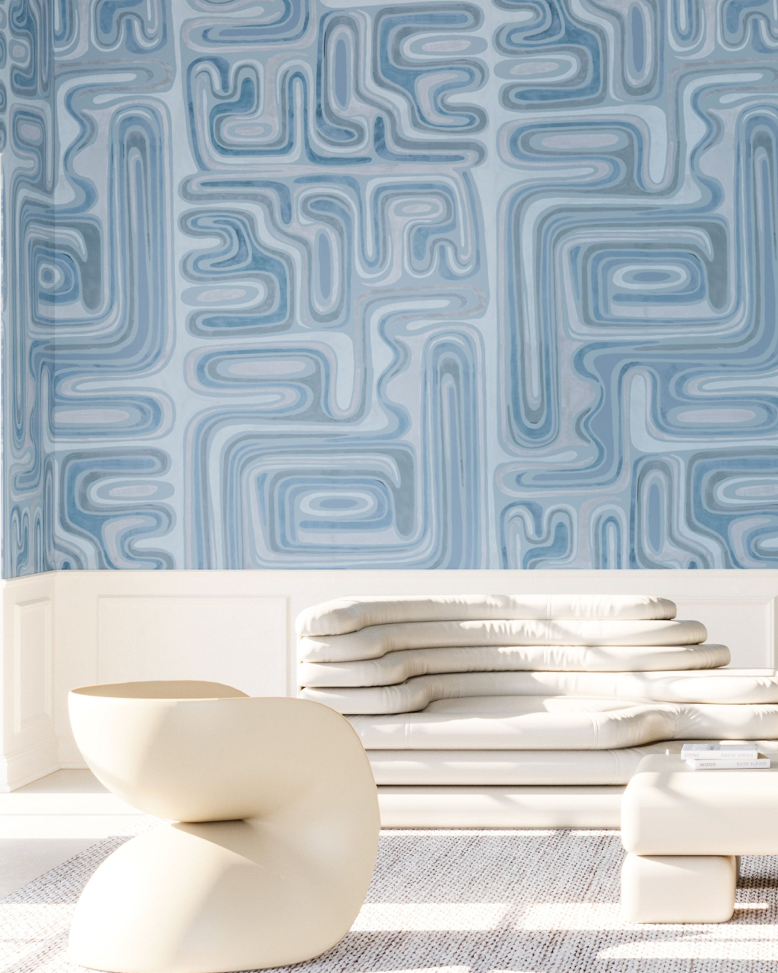 Playhouse© Mural Wallpaper in Denim