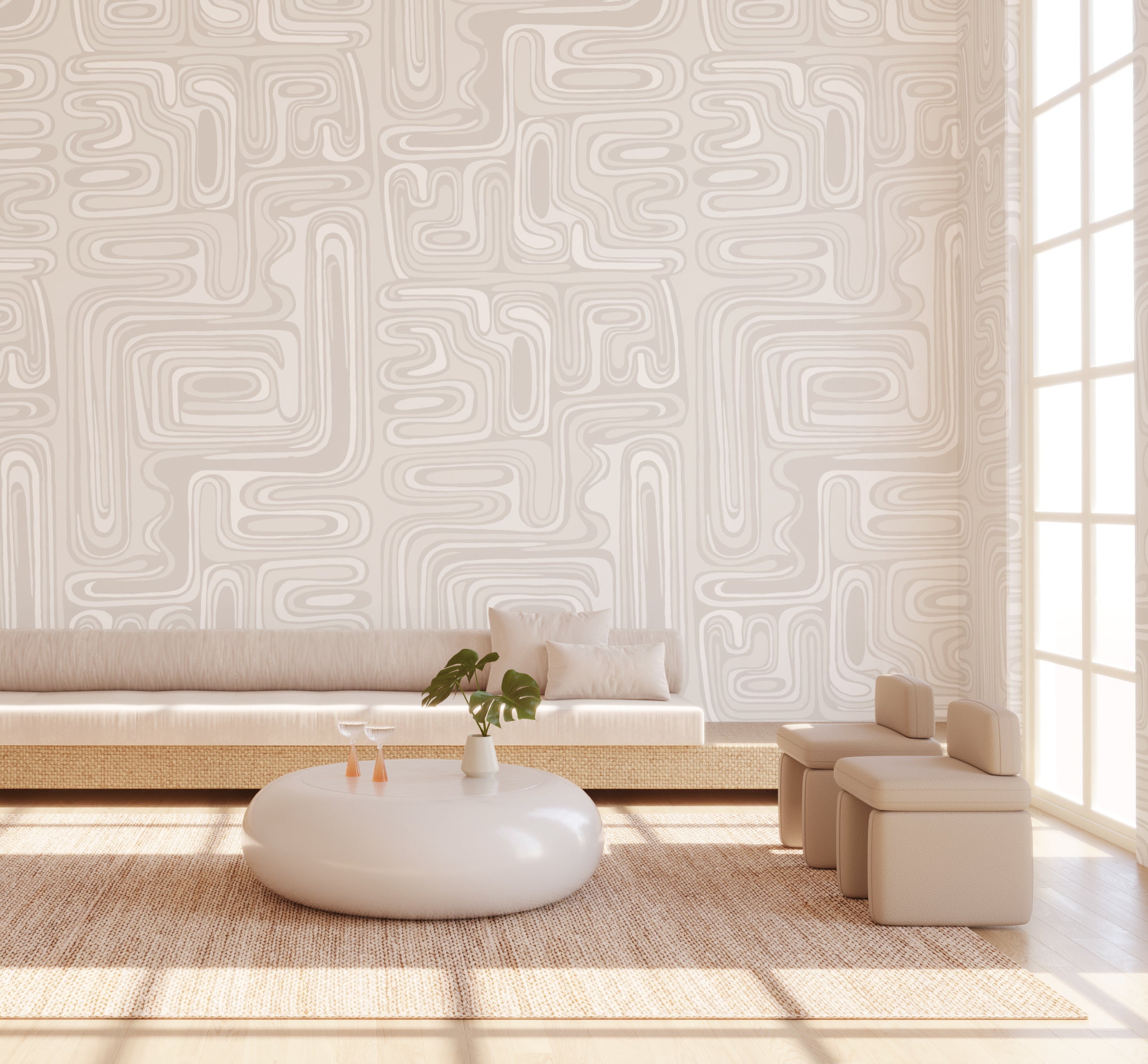 Playhouse© Mural Wallpaper in Grey