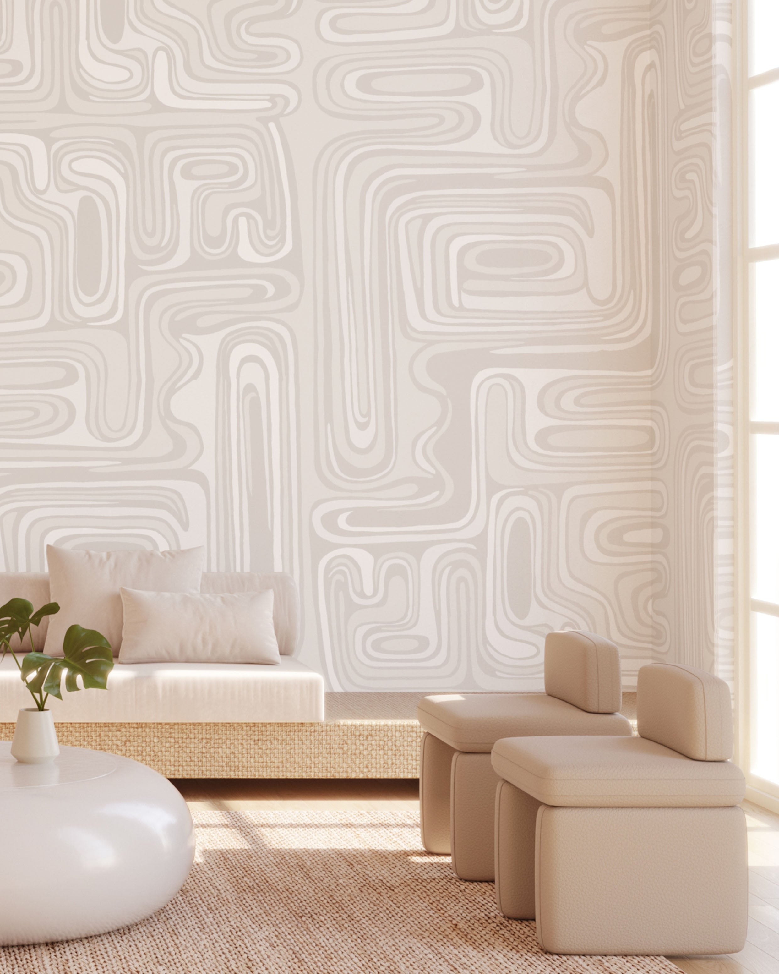 Playhouse© Mural Wallpaper in Grey