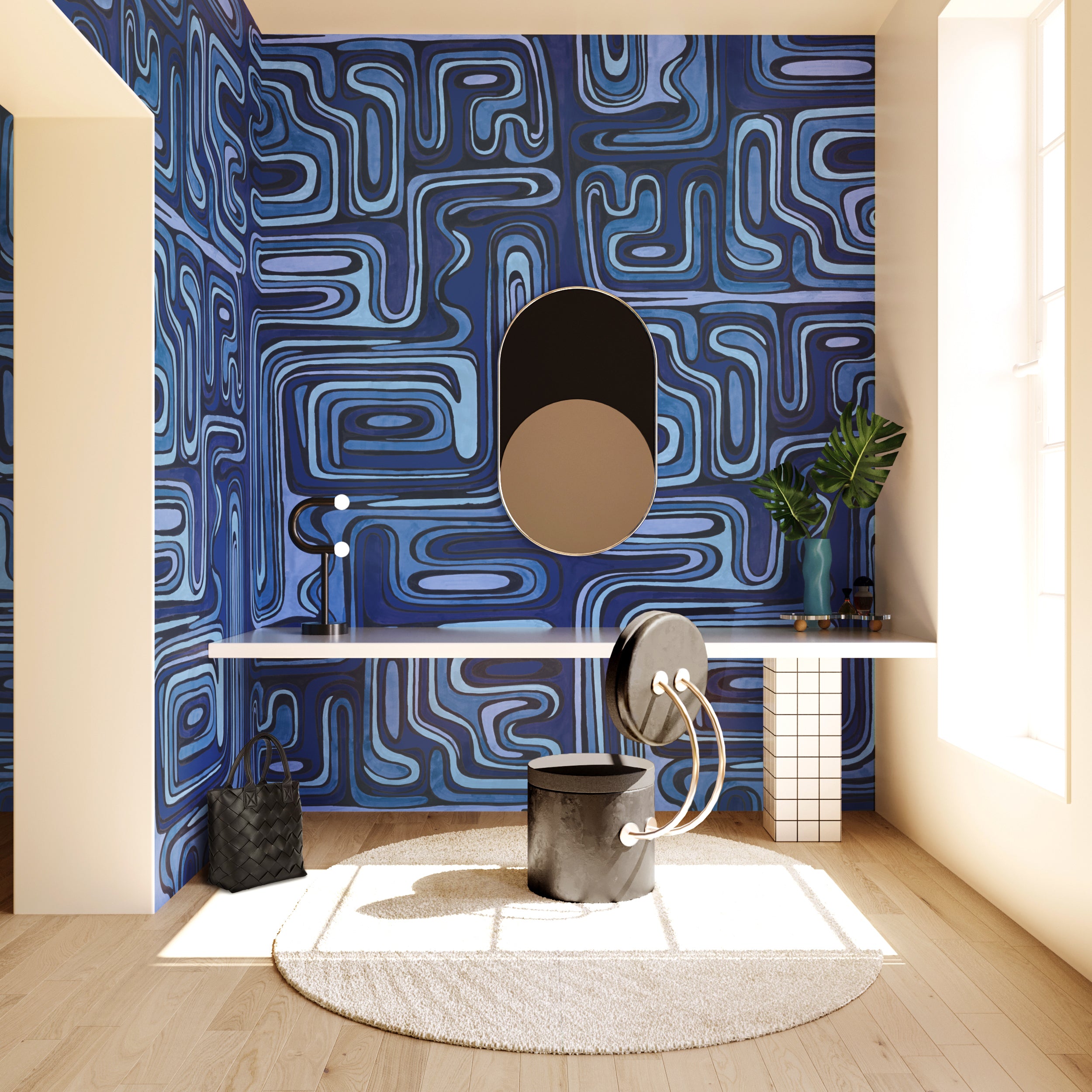 Playhouse© Mural Wallpaper in Navy