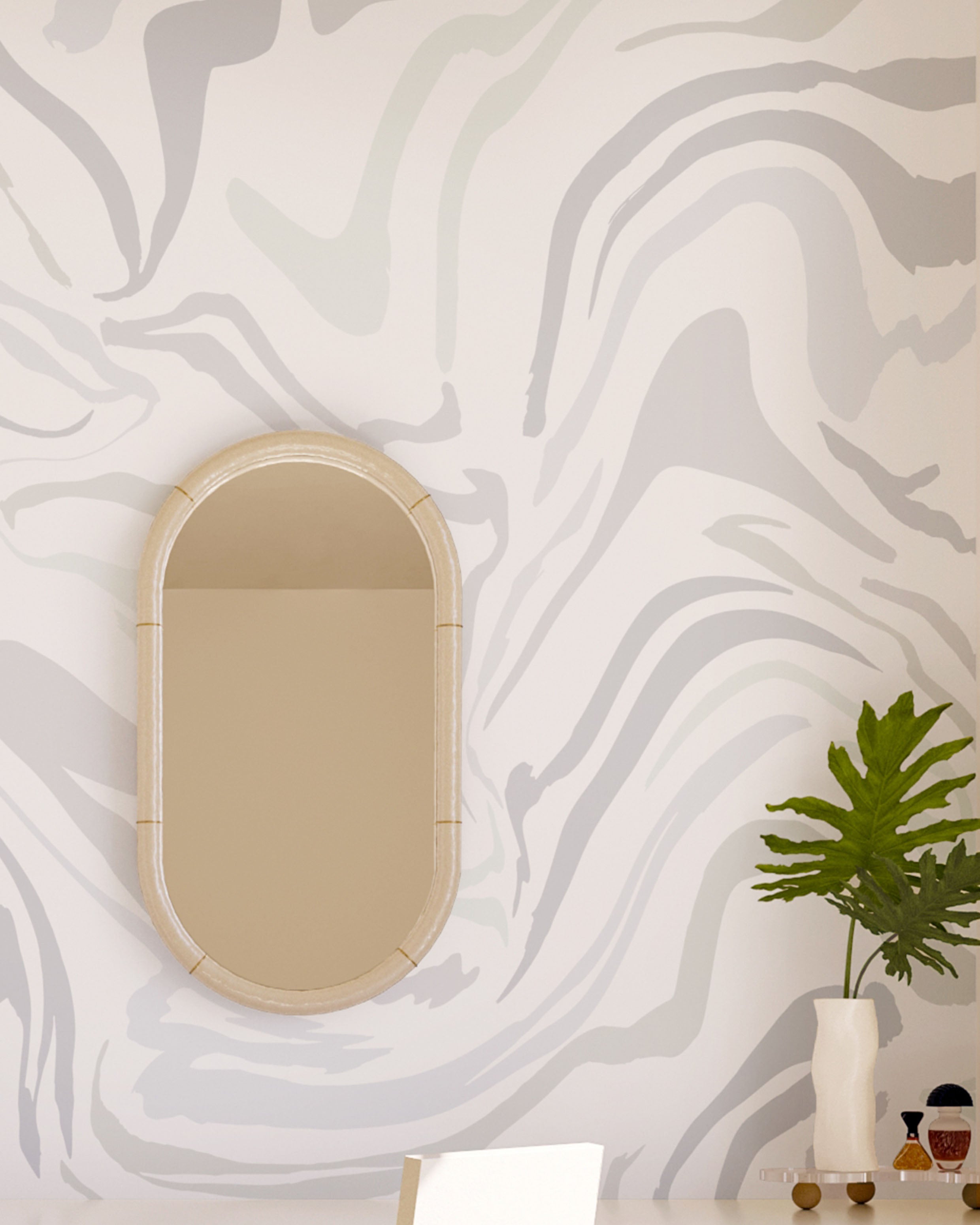 Primal© Multi Mural Wallpaper in Warm Grey