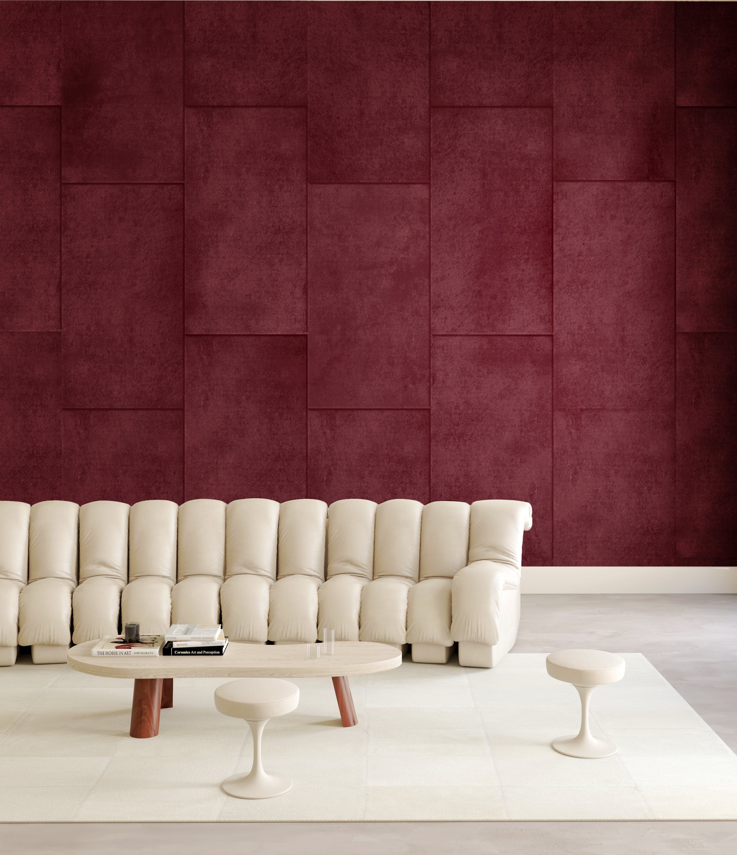 Rectangled© Mural Wallpaper in Beet