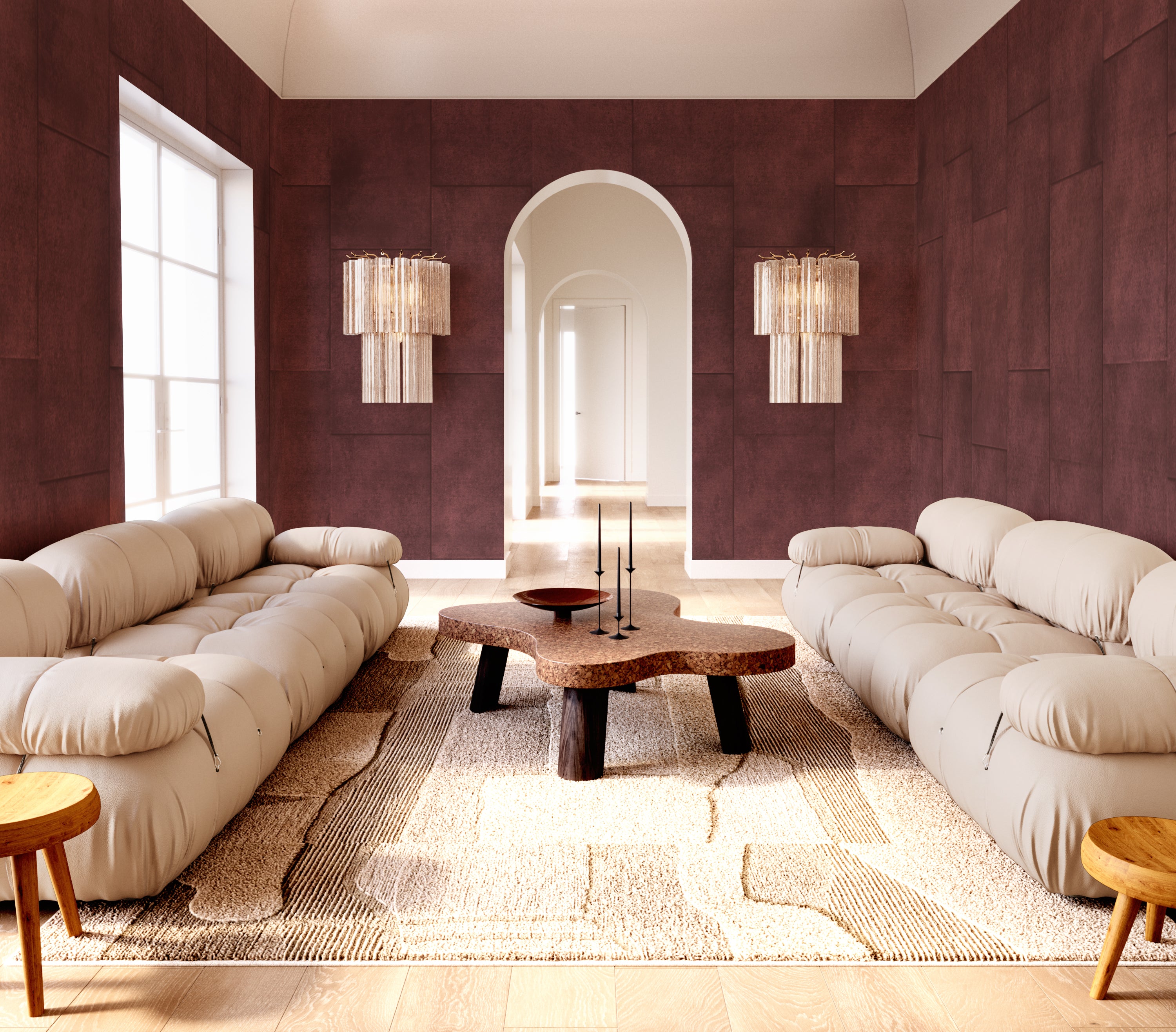 Rectangled© Mural Wallpaper in Beet