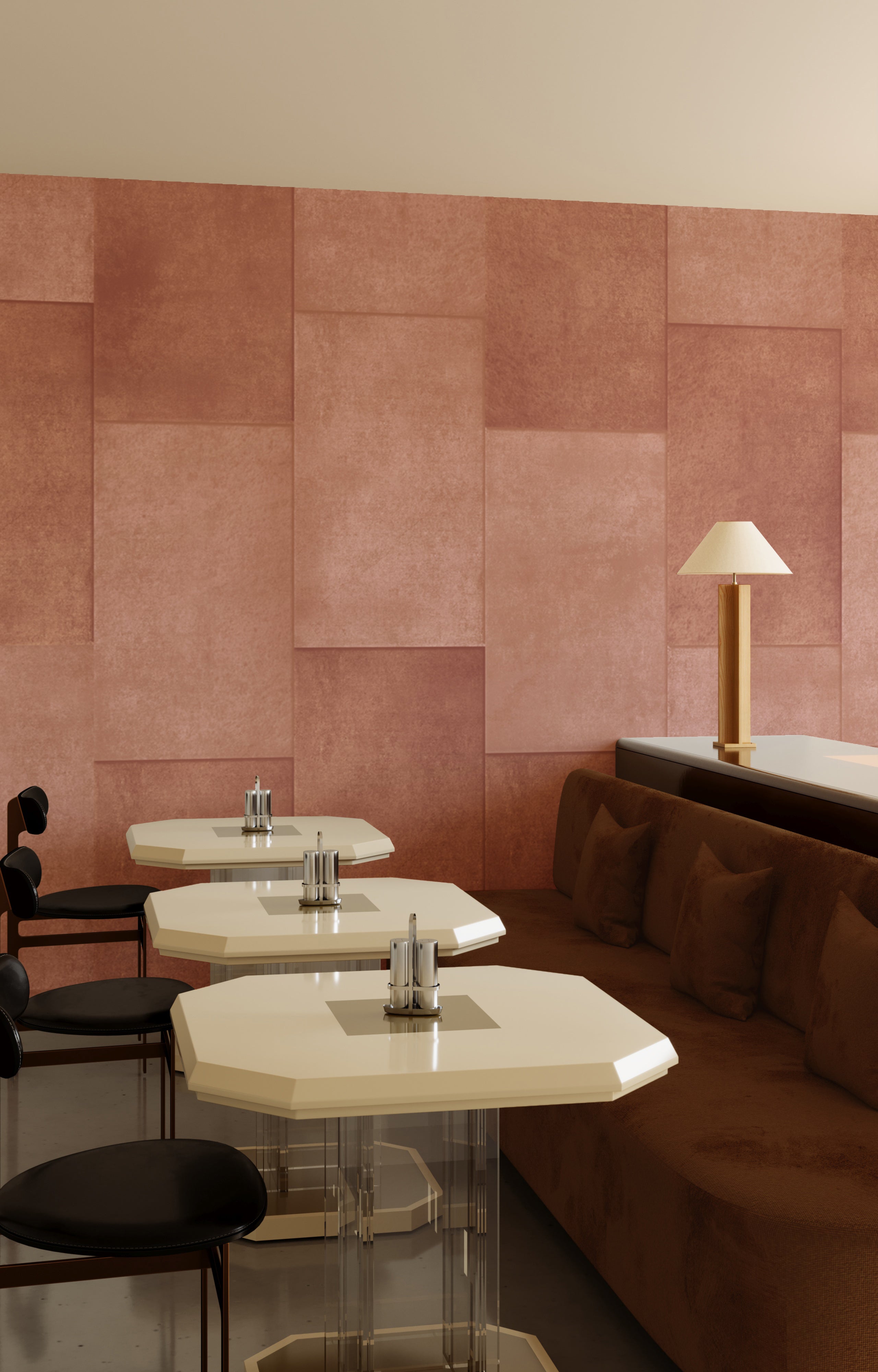 Rectangled© Mural Wallpaper in Coral