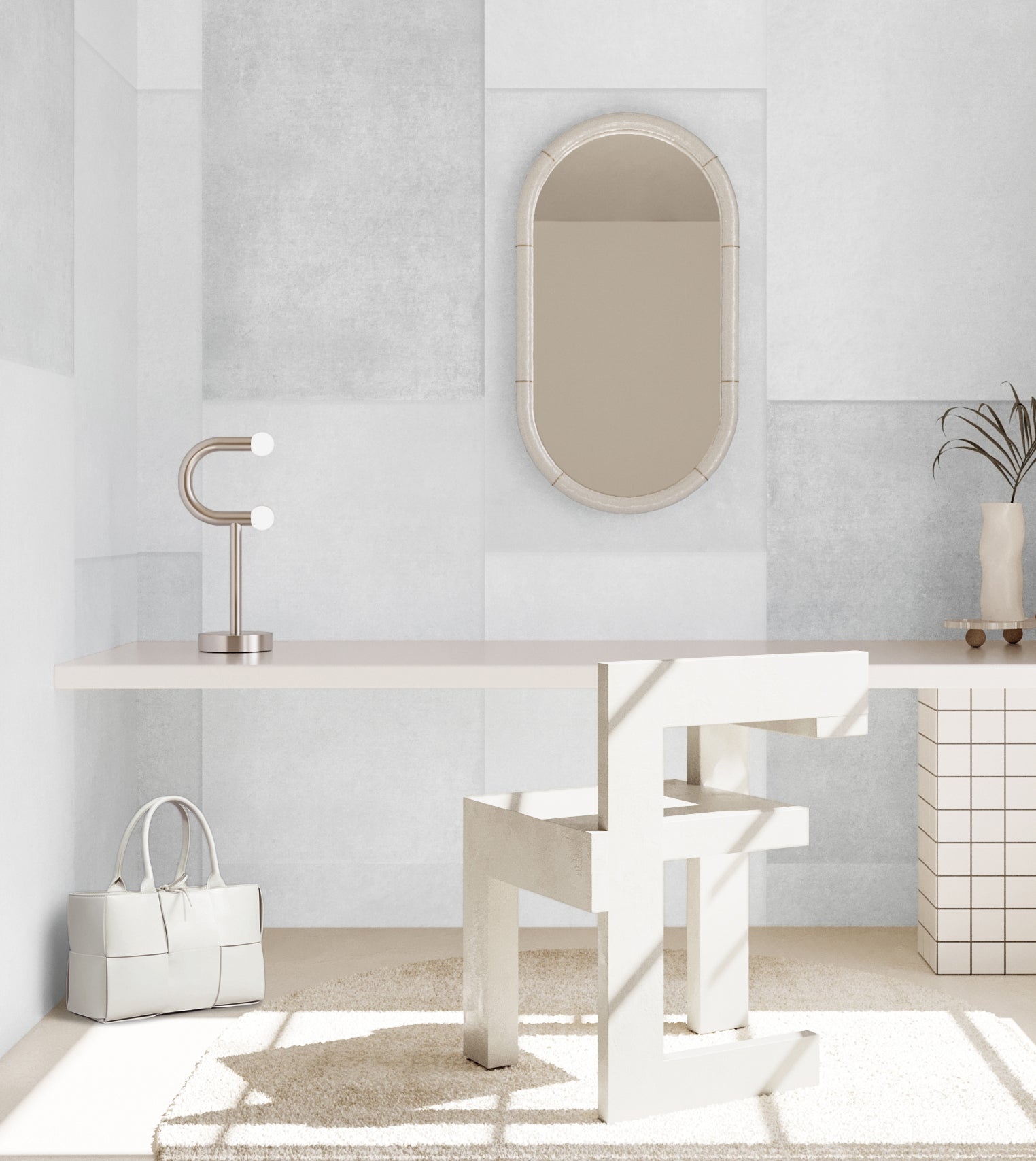 Rectangled© Mural Wallpaper in Grey