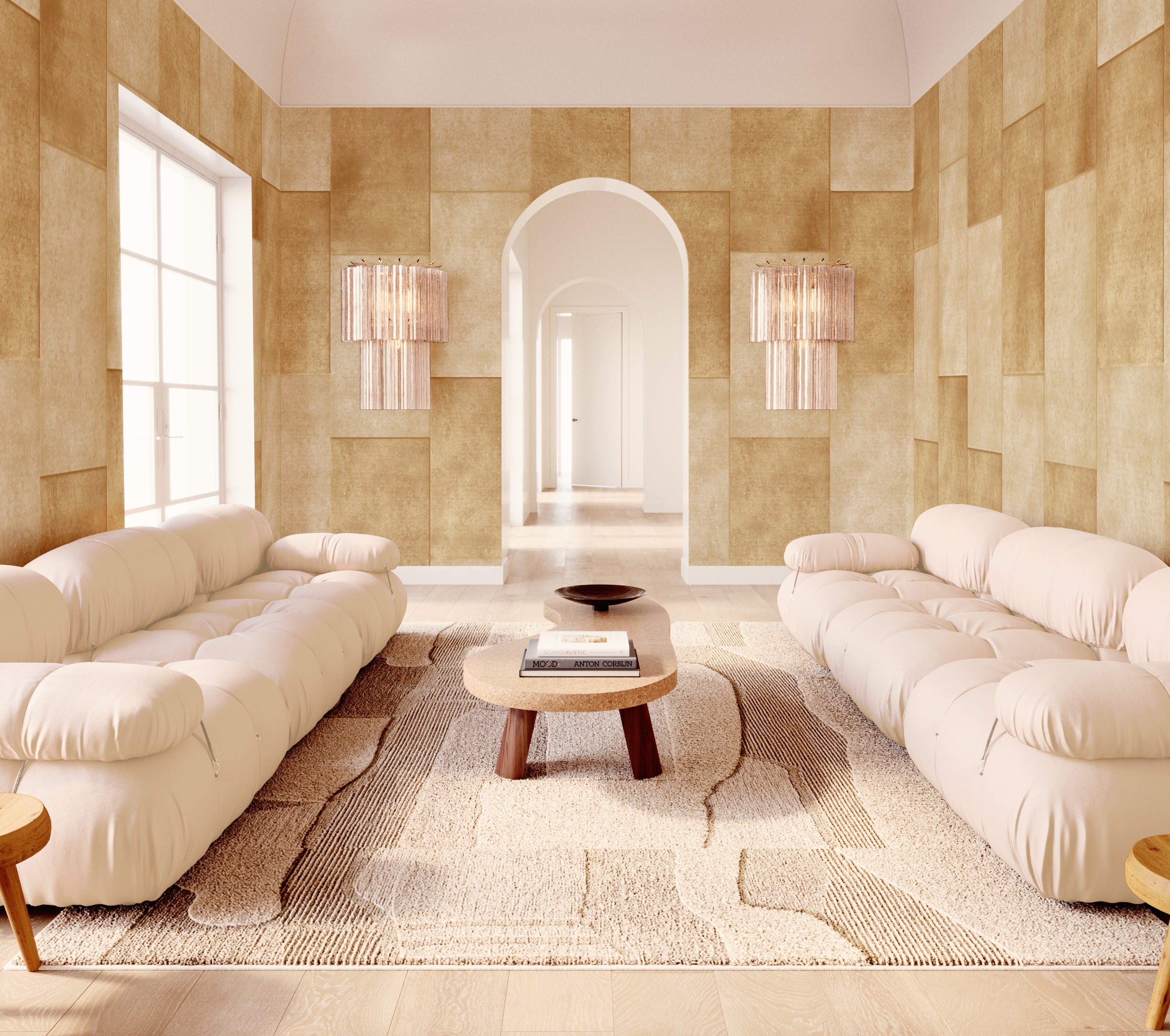 Rectangled© Mural Wallpaper in Honey