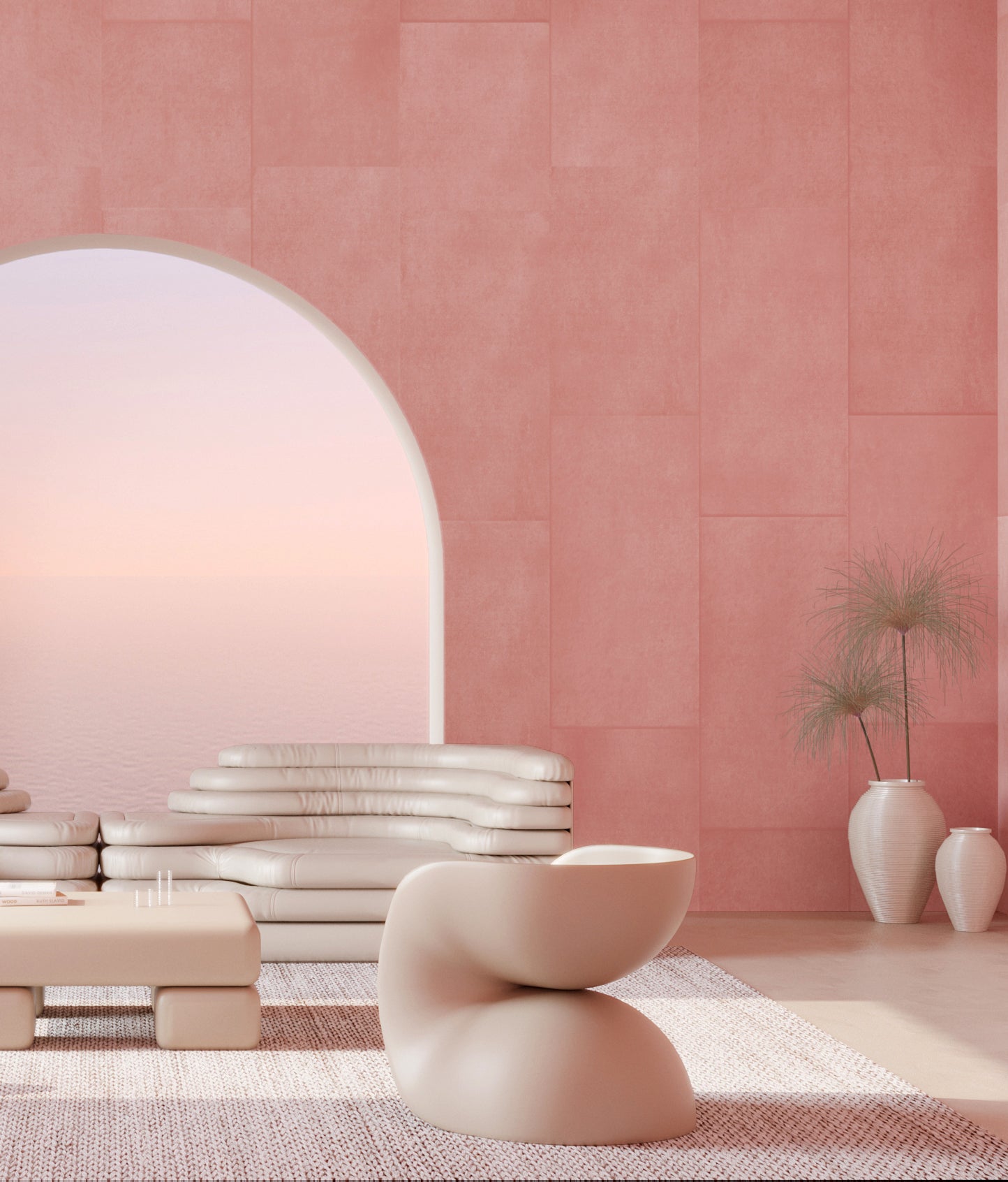 Rectangled© Mural Wallpaper in Rose