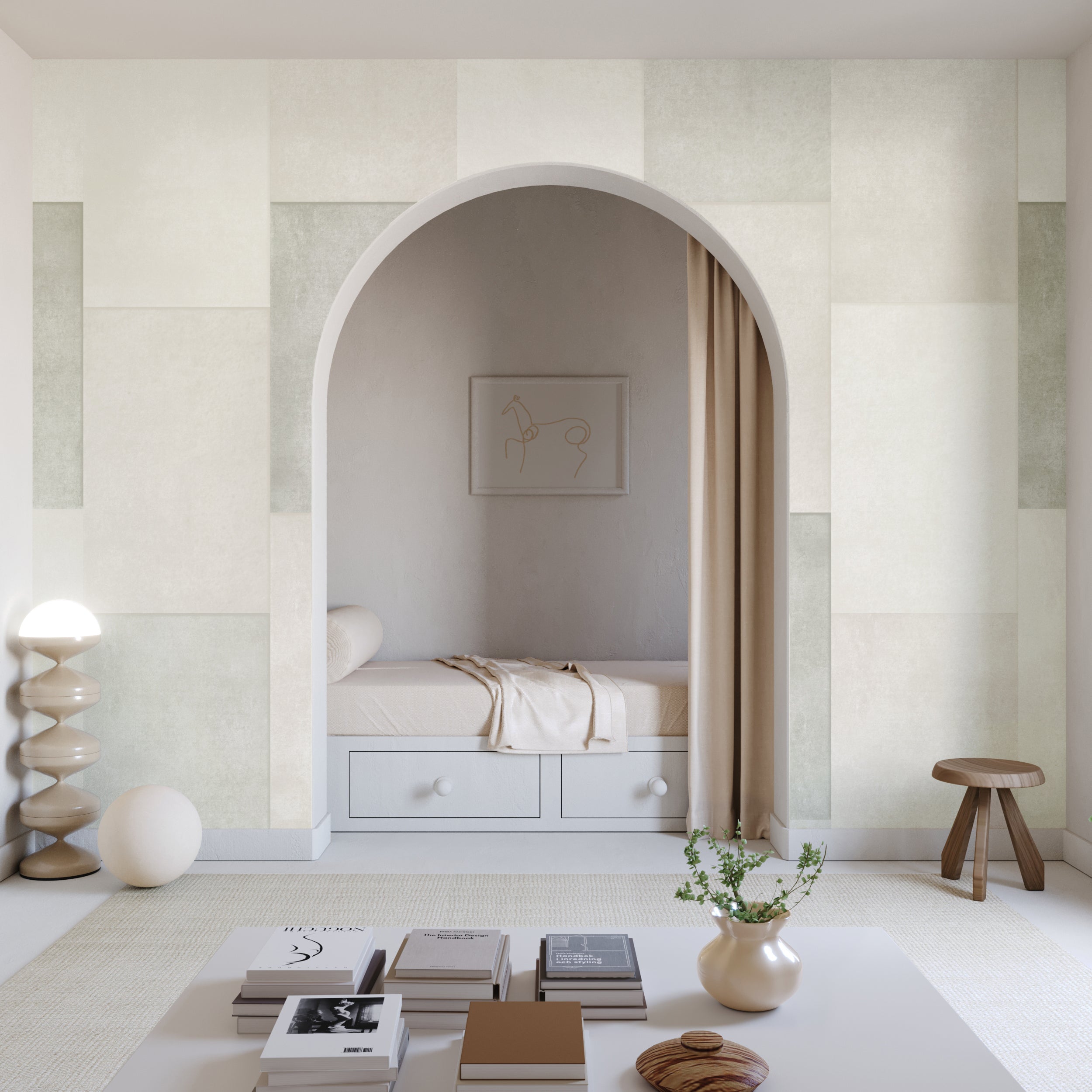 Rectangled© Mural Wallpaper in Sage