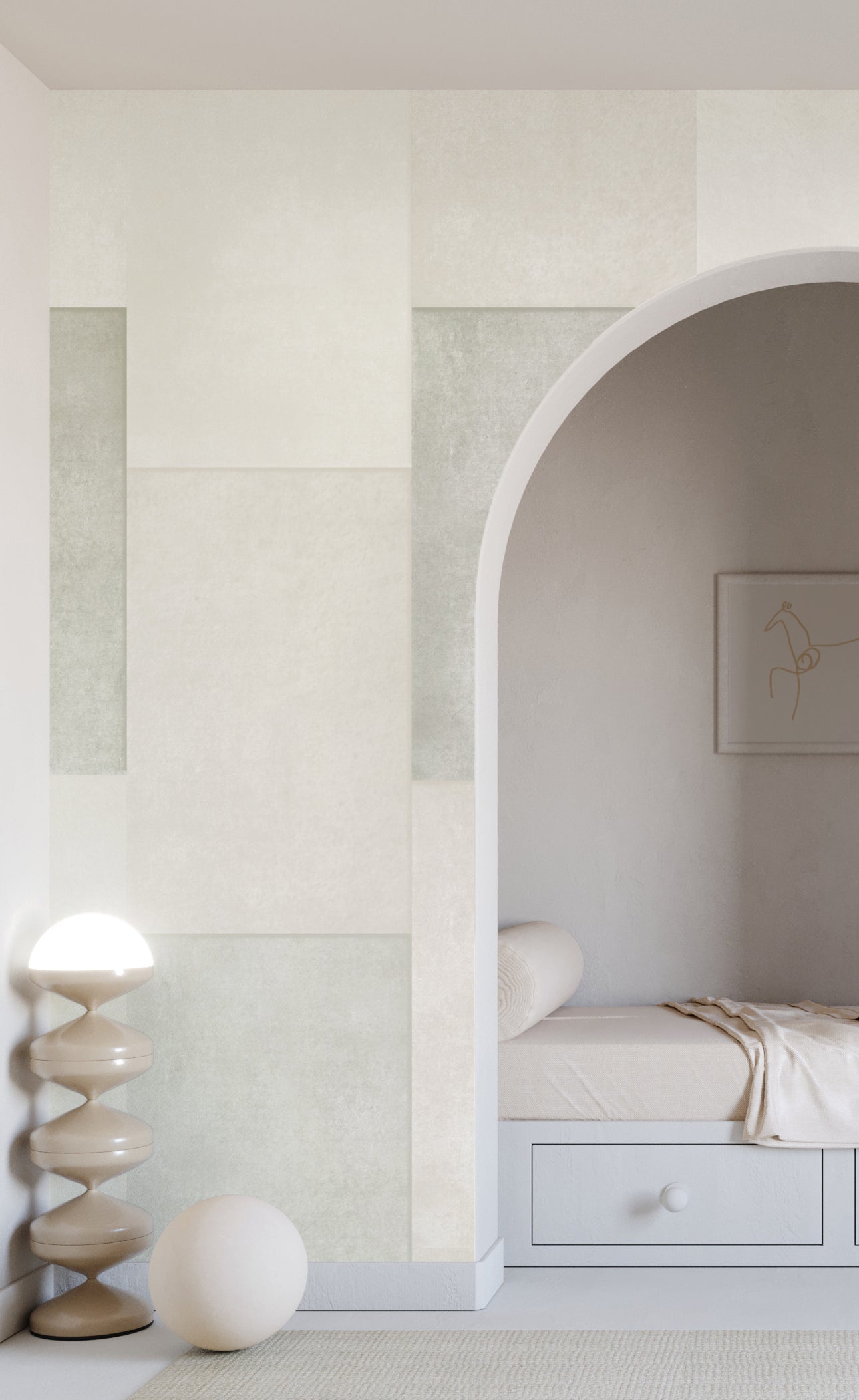 Rectangled© Mural Wallpaper in Sage