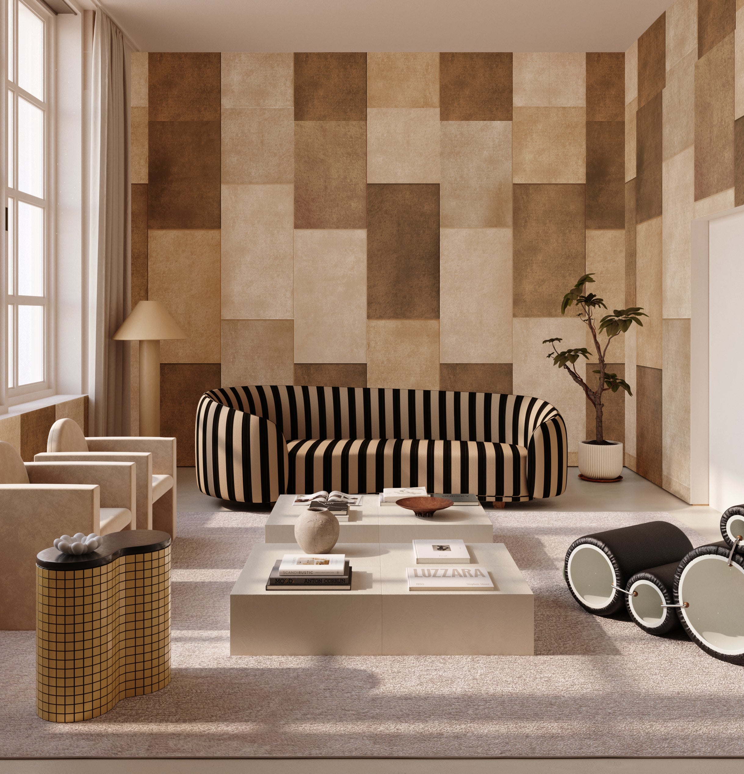 Rectangled© Mural Wallpaper in Teddy