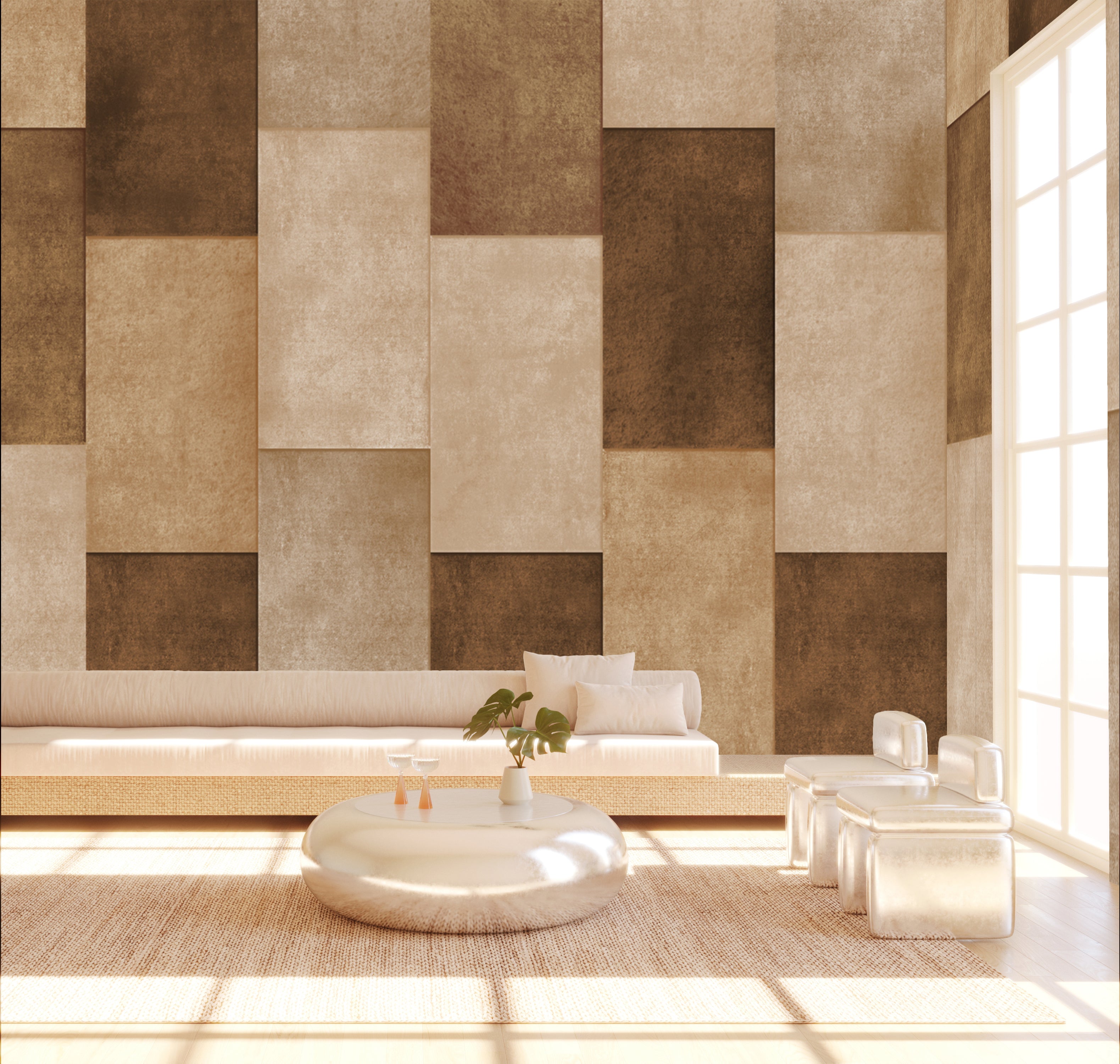 Rectangled© Mural Wallpaper in Teddy