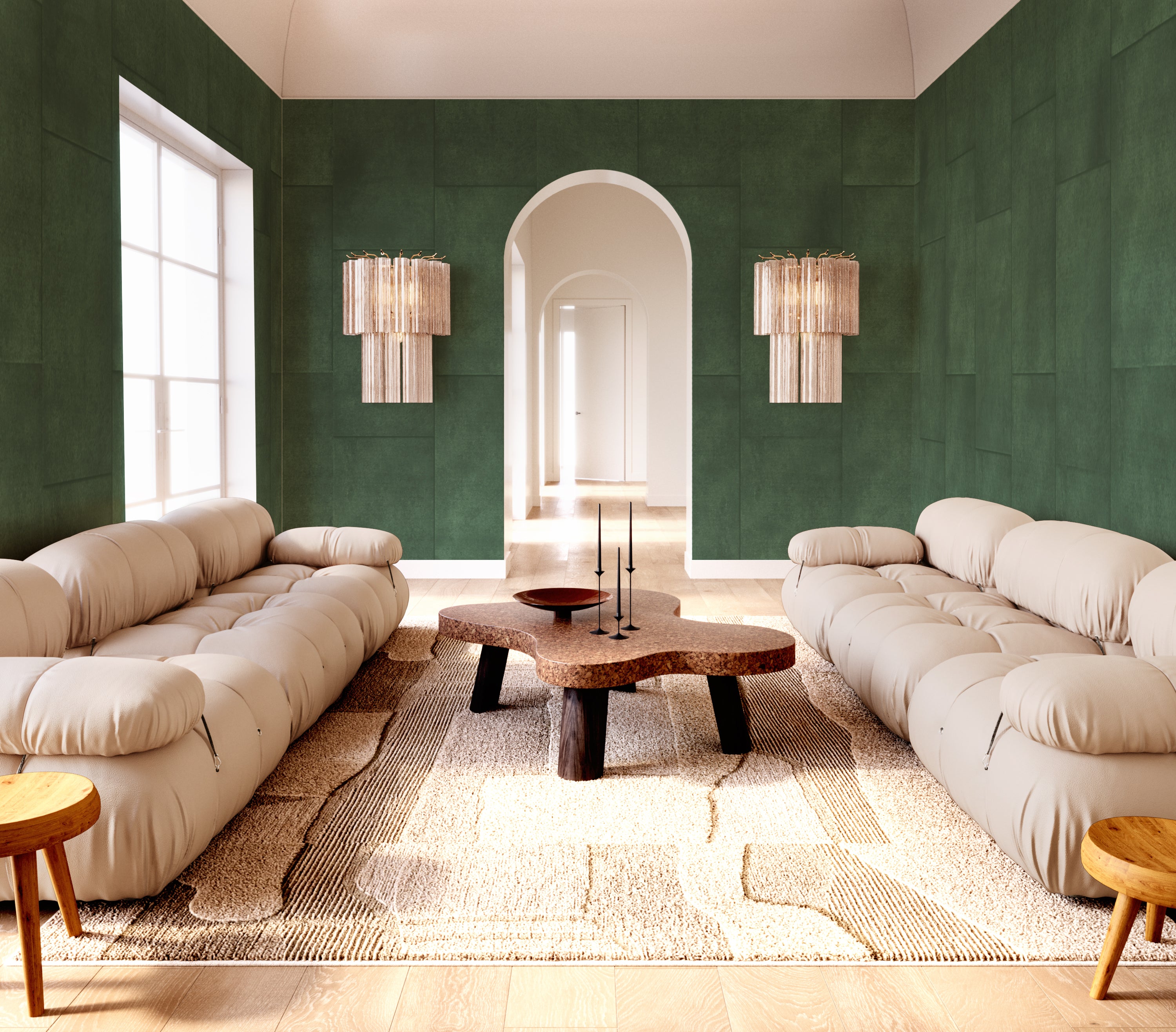 Rectangled© Mural Wallpaper in Wintergreen