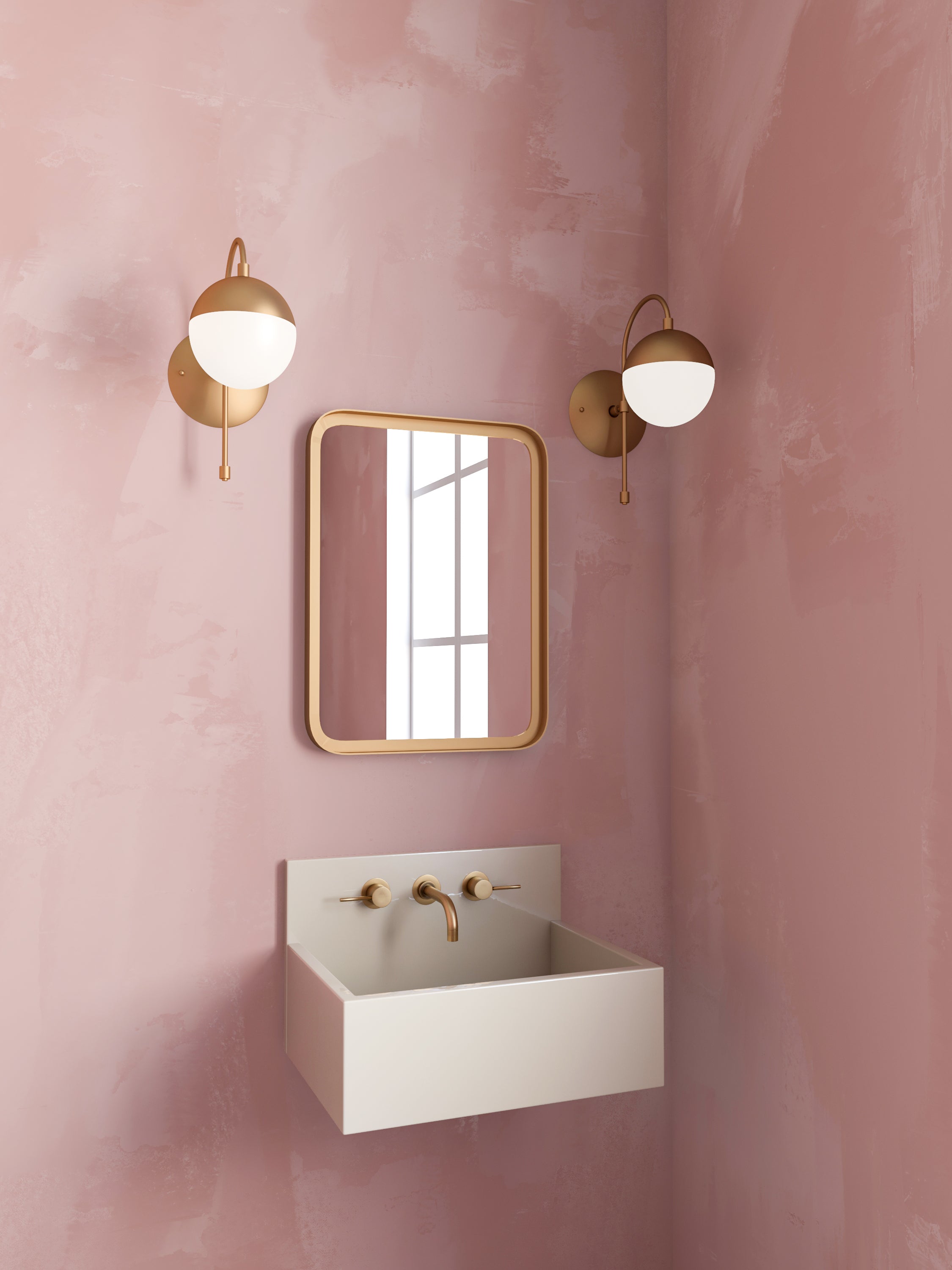 Rock Steady© Mural Wallpaper in Mauve