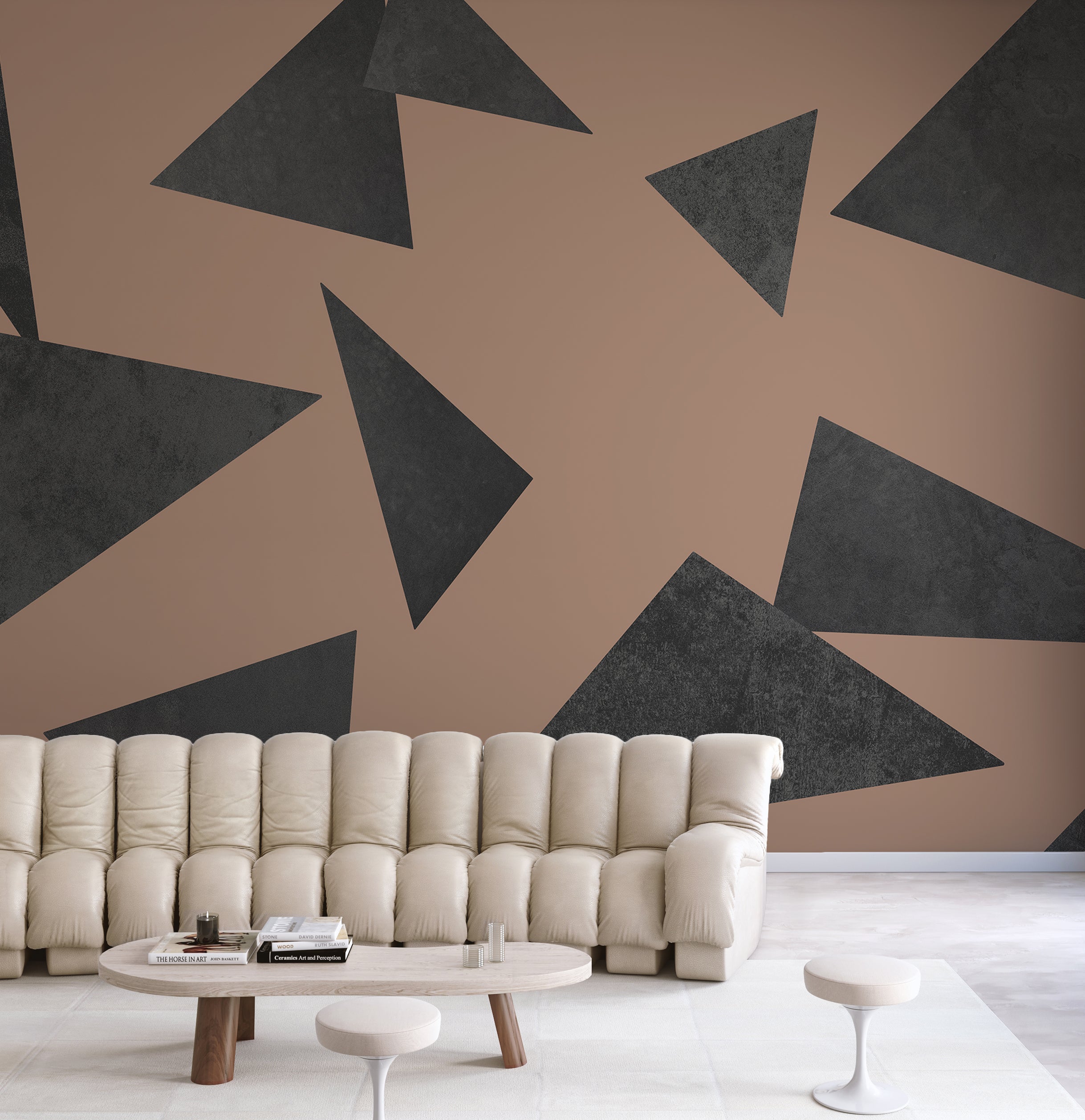 Terrazzo© Wallpaper in rust + black