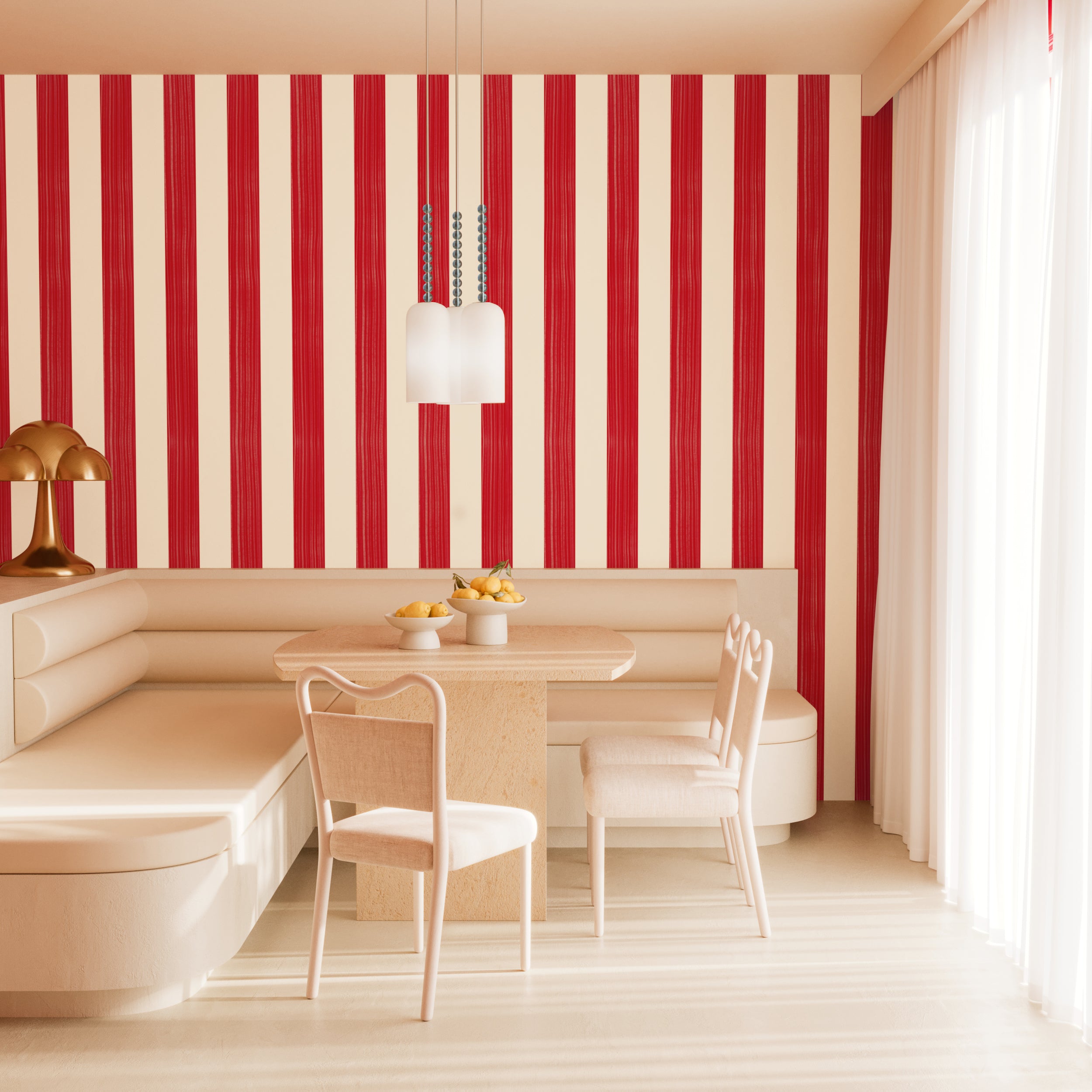 Santorini© Mural Wallpaper in Currant