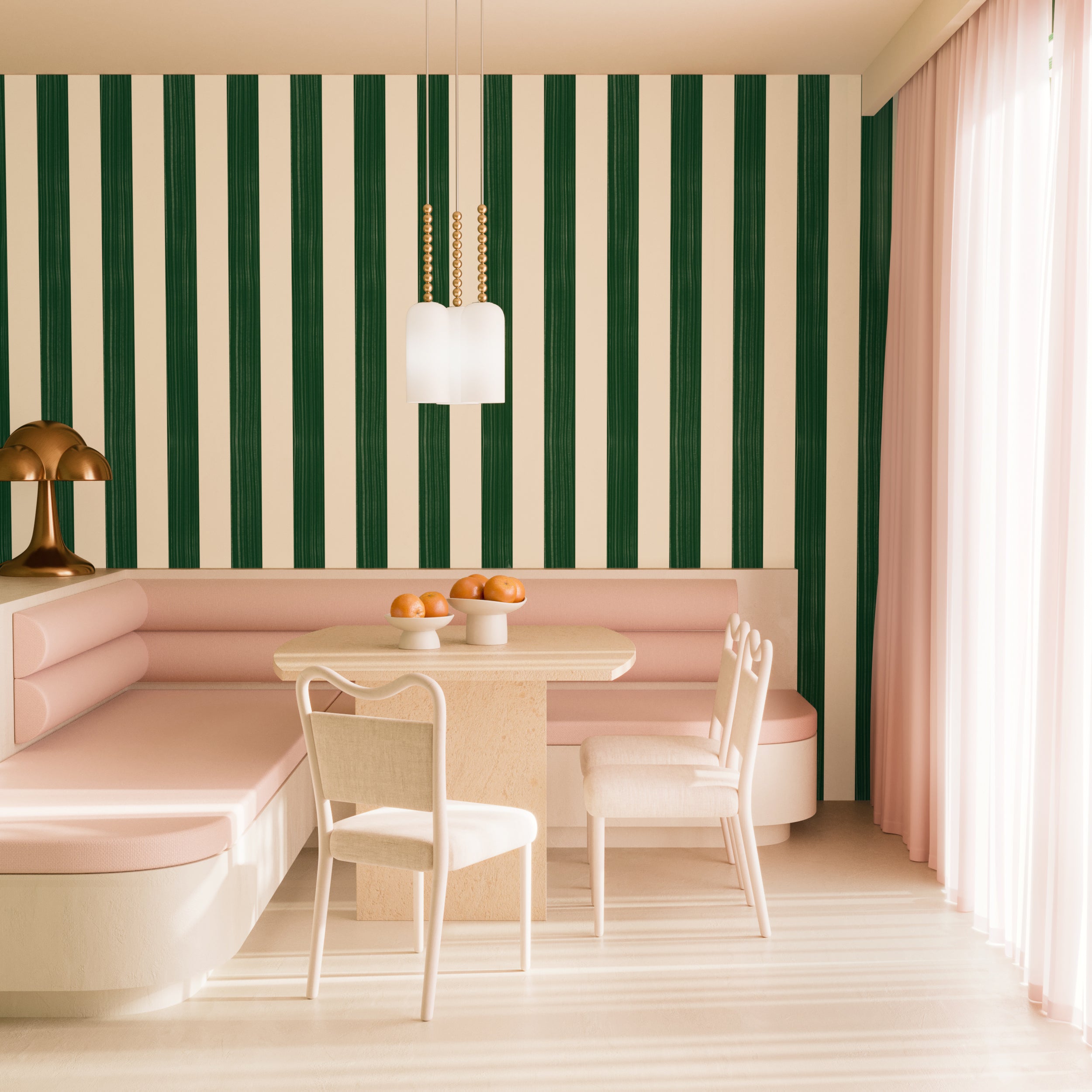 Santorini© Mural Wallpaper in Palm Leaf