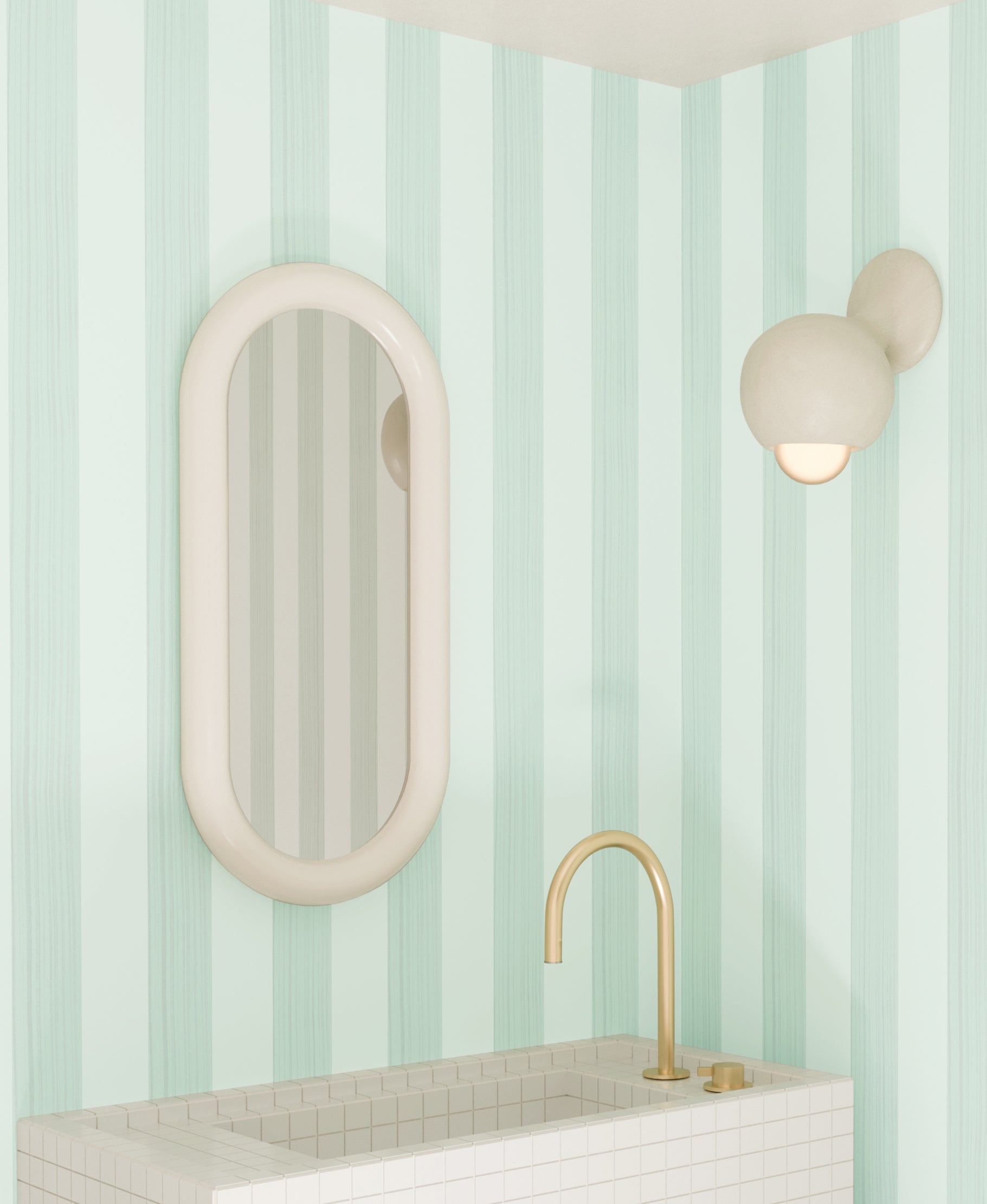 Santorini© Mural Wallpaper in Sea Spray