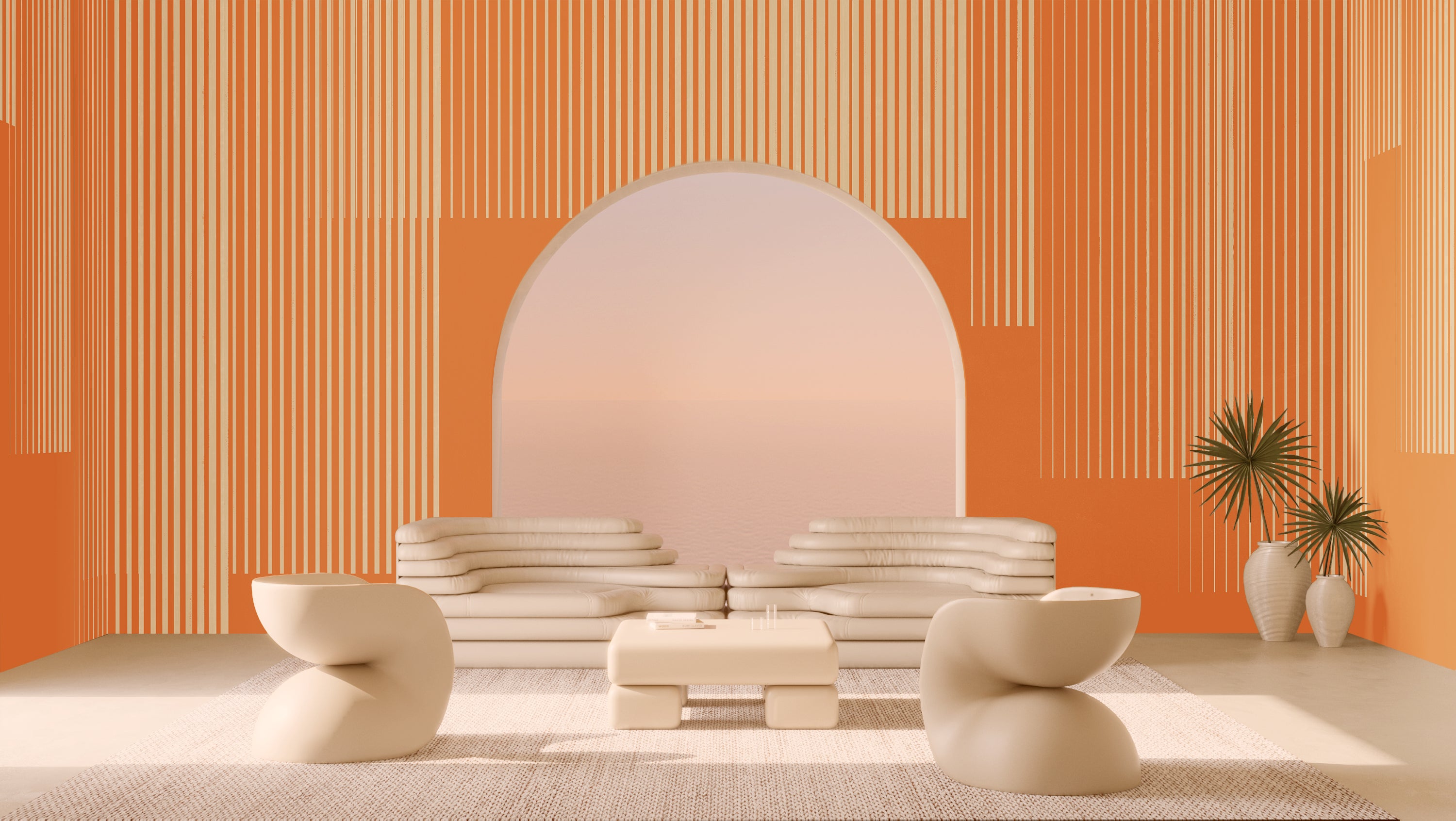 Seismic© Mural Wallpaper in Aperol