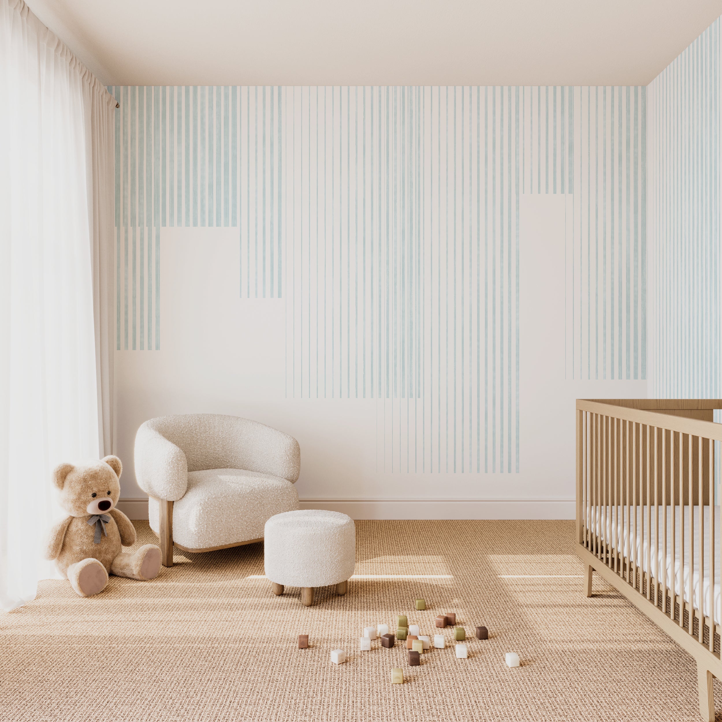 Seismic© Mural Wallpaper in Aqua