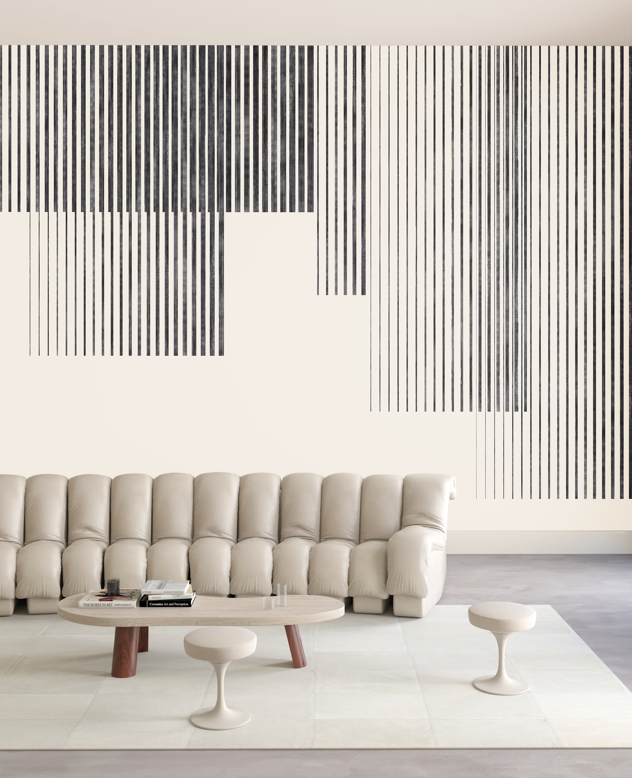Seismic© Mural Wallpaper in black + creme